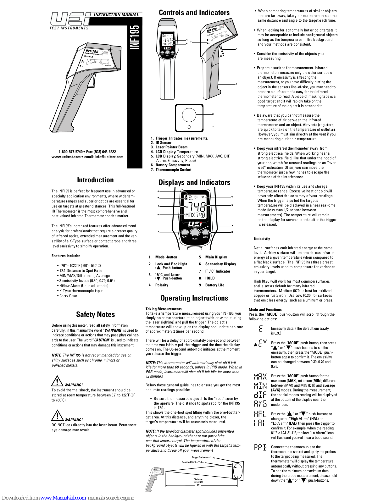 UEi INF195 Instruction Manual