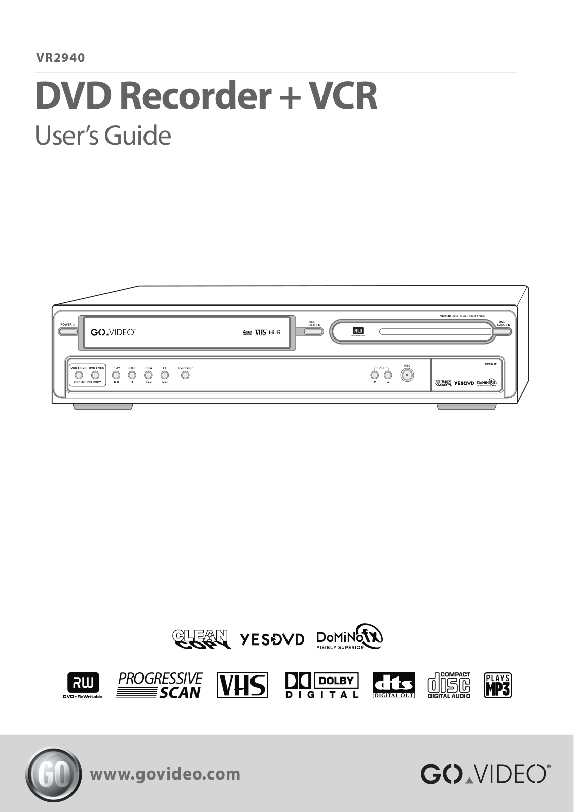 GoVideo VR2940 User Manual