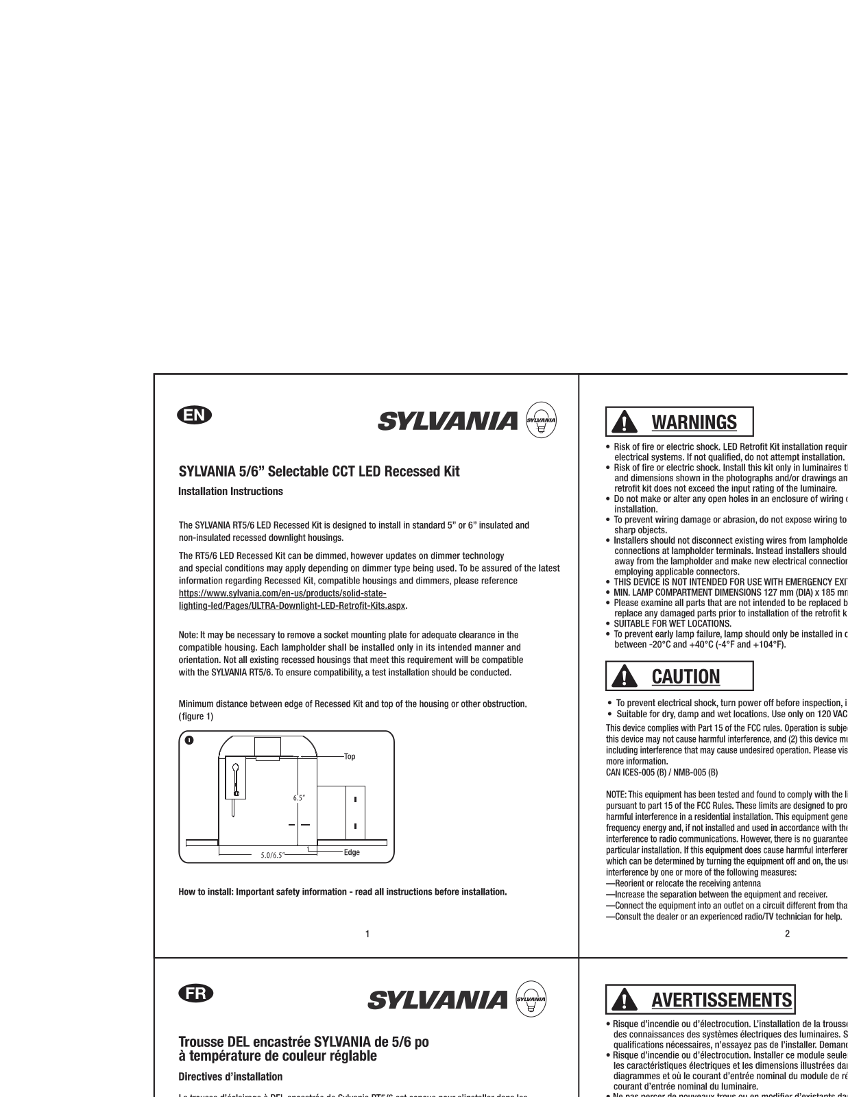 SYLVANIA RT5/6 LED Installation Manual - ManualMachine.com