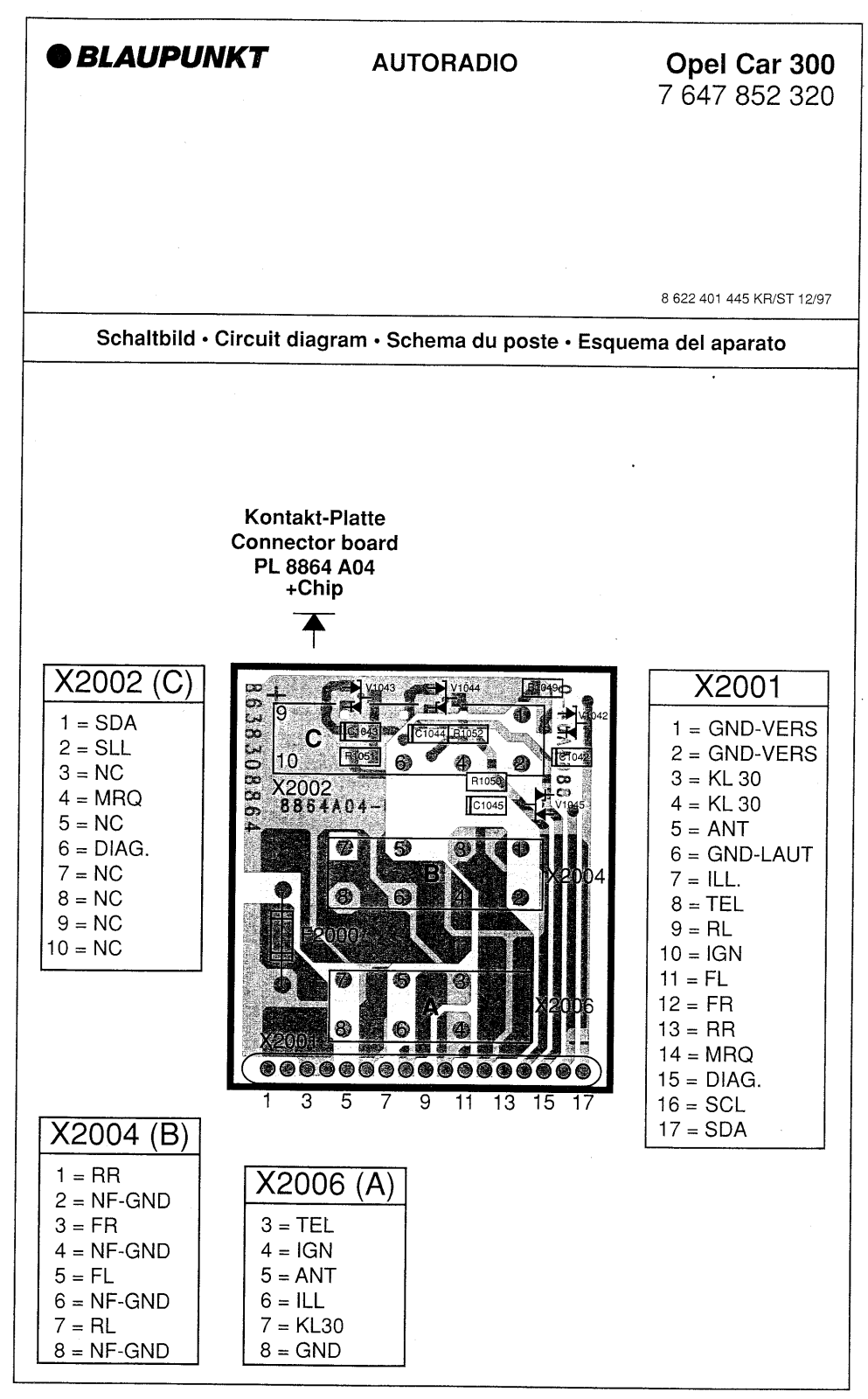 Blaupunkt X2002, X2001 Schematic