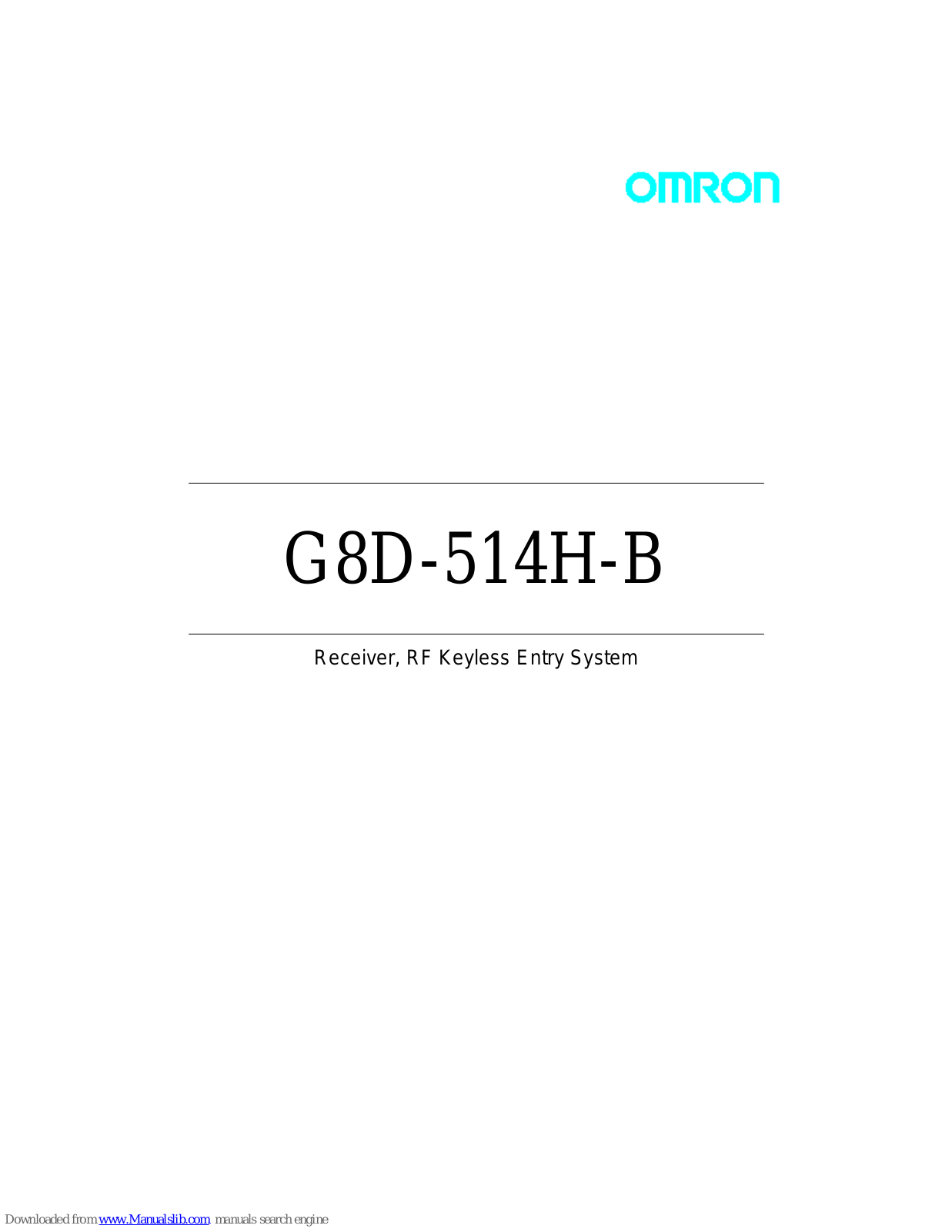 Omron G8D-514H-B User Manual