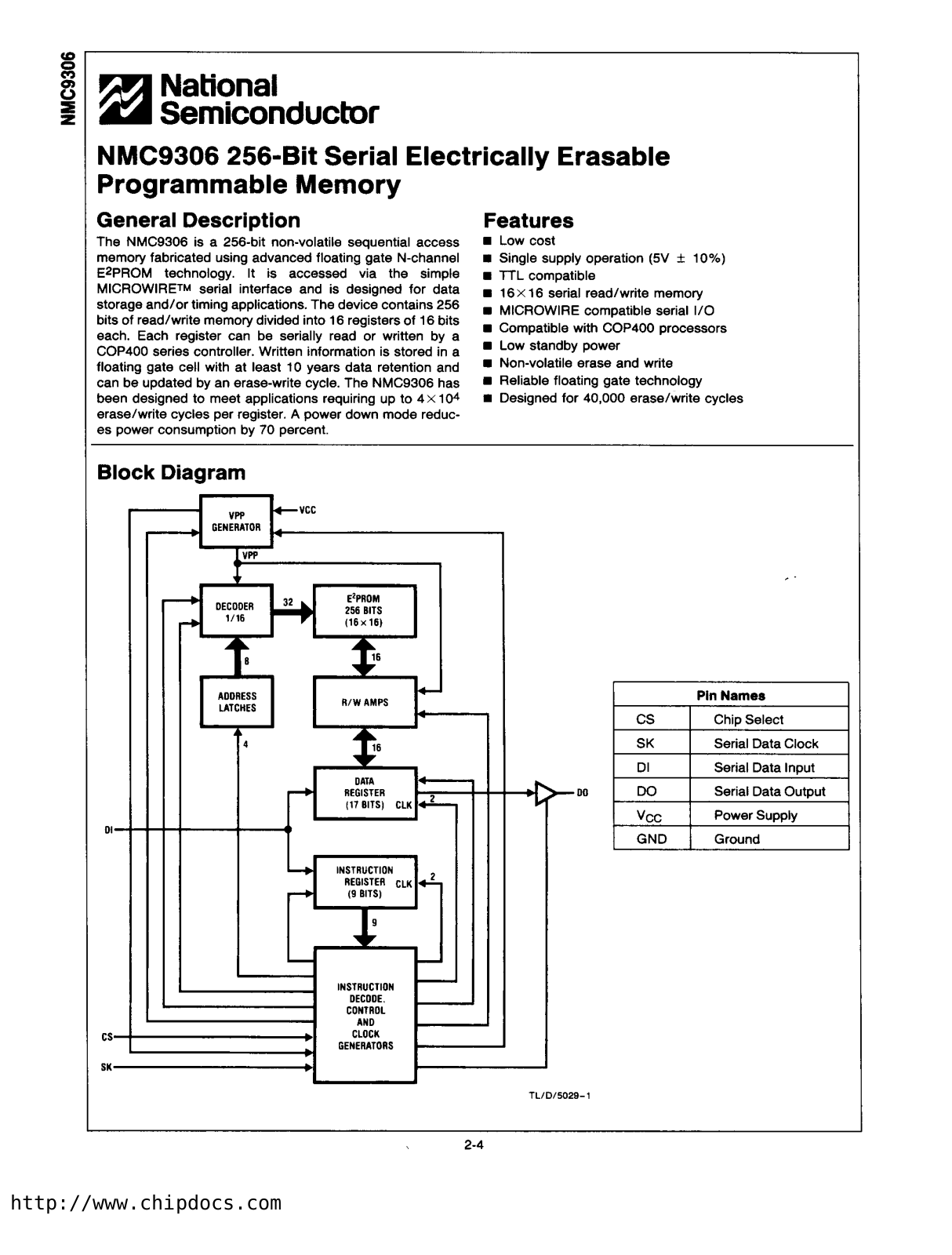 NSC NMC9306EM8, NMC9306EN, NMC9306N, NMC9306M8 Datasheet