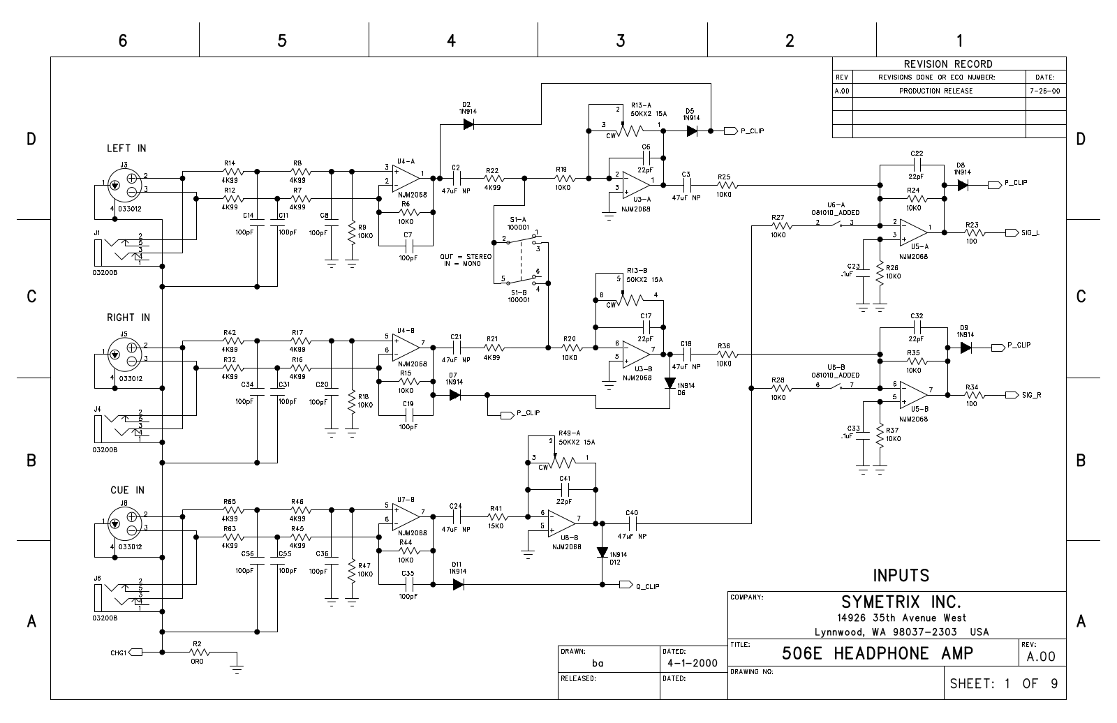 Symetrix 506E Schematic