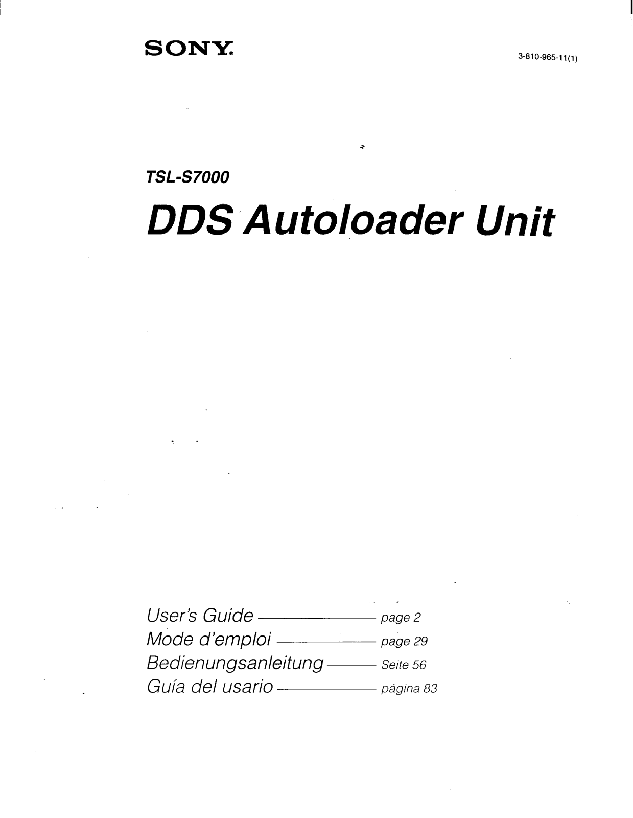 Sony TSLS7000 User Manual