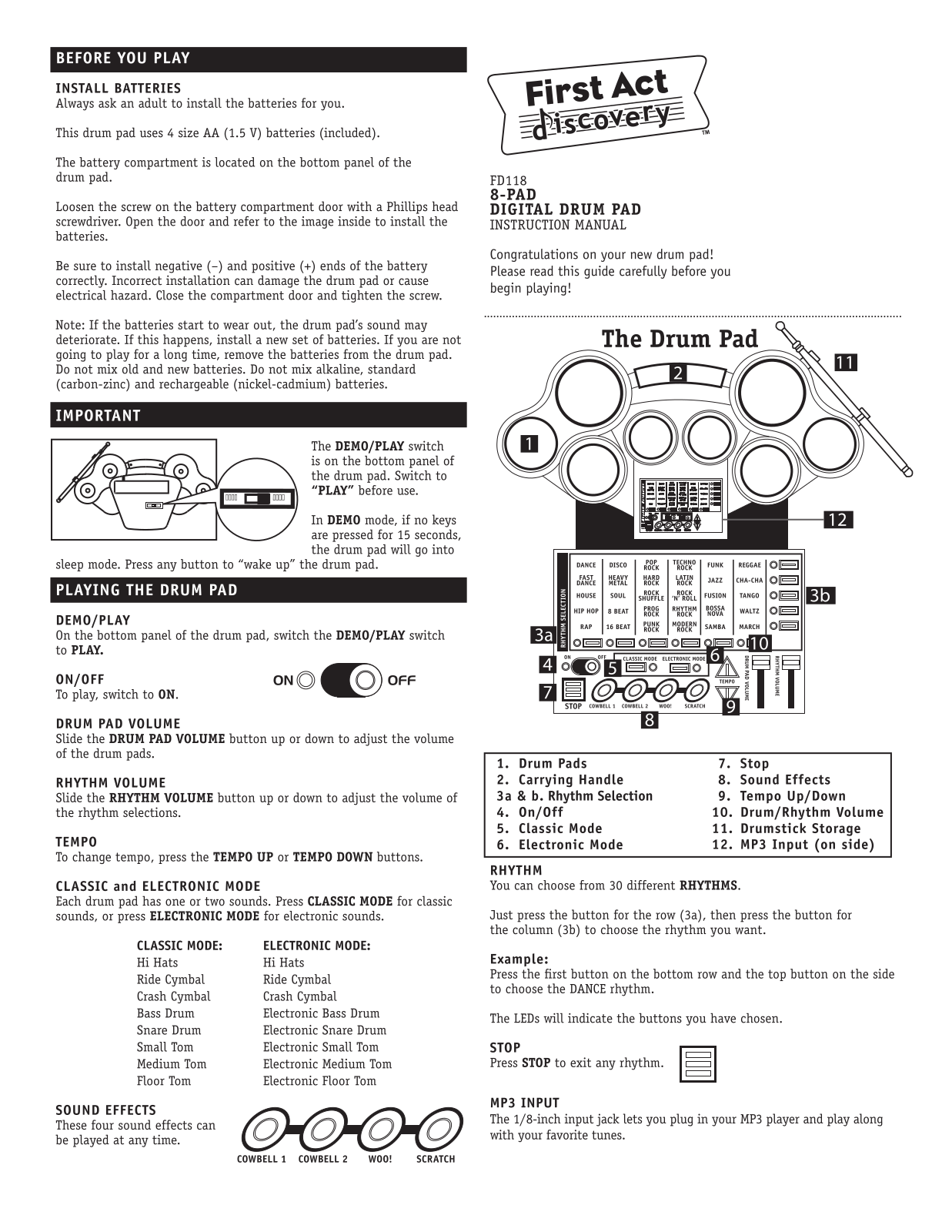 First Act FD118 User Manual