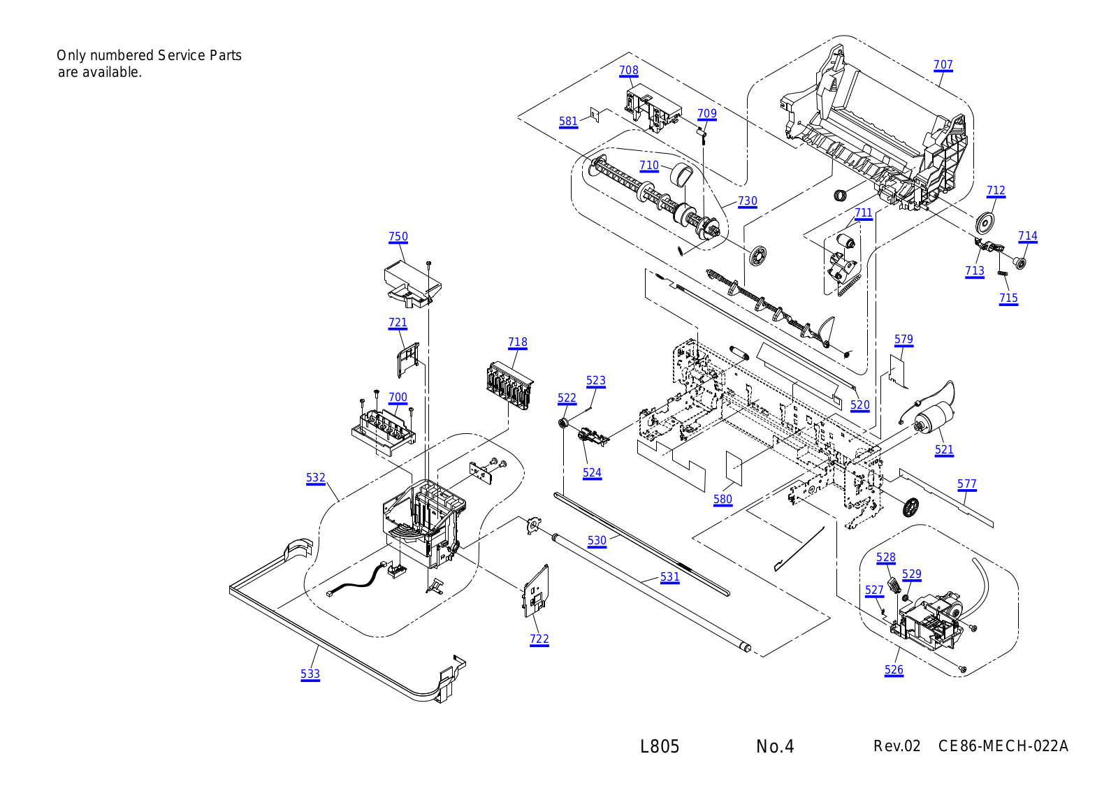 Epson L805, CE86 Exploded Diagrams MECH 022A