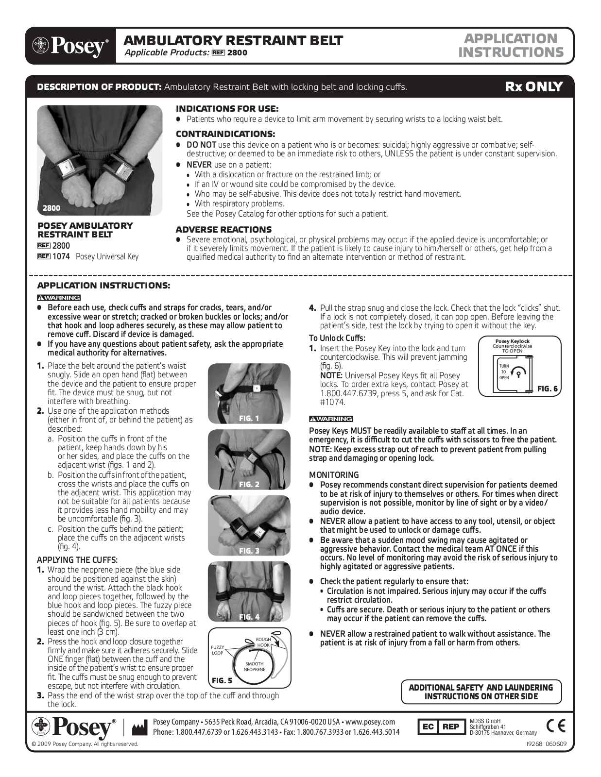 Posey Twice-as-Tough Ambulatory Belt User Manual