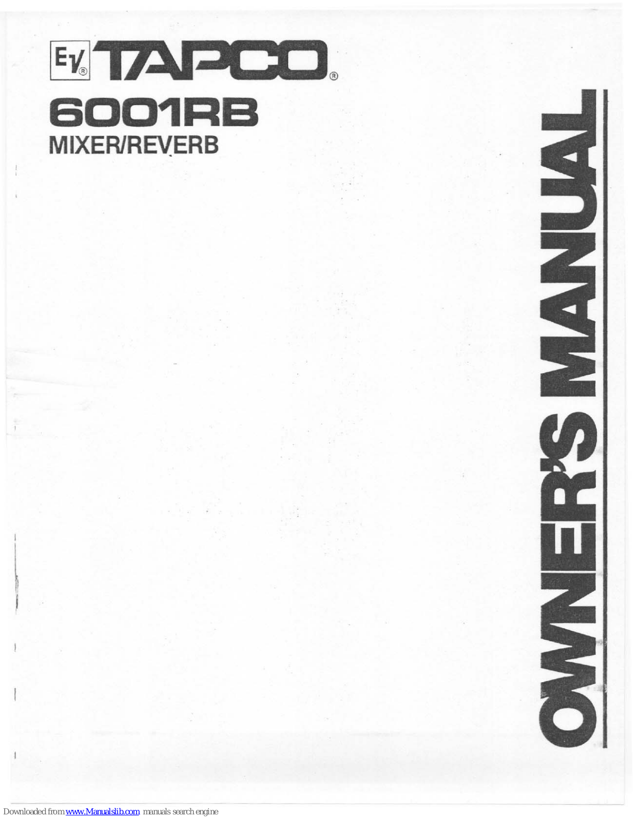 Tapco 6001RB Owner's Manual