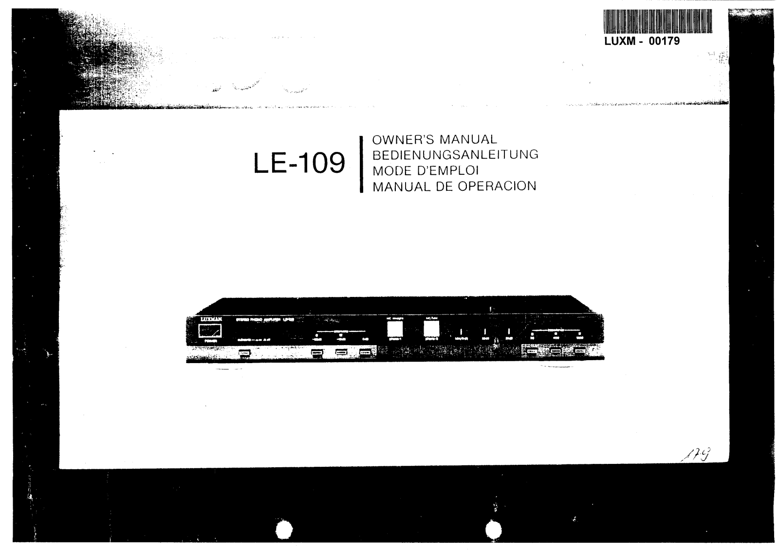 Luxman LE-109 Owners Manual