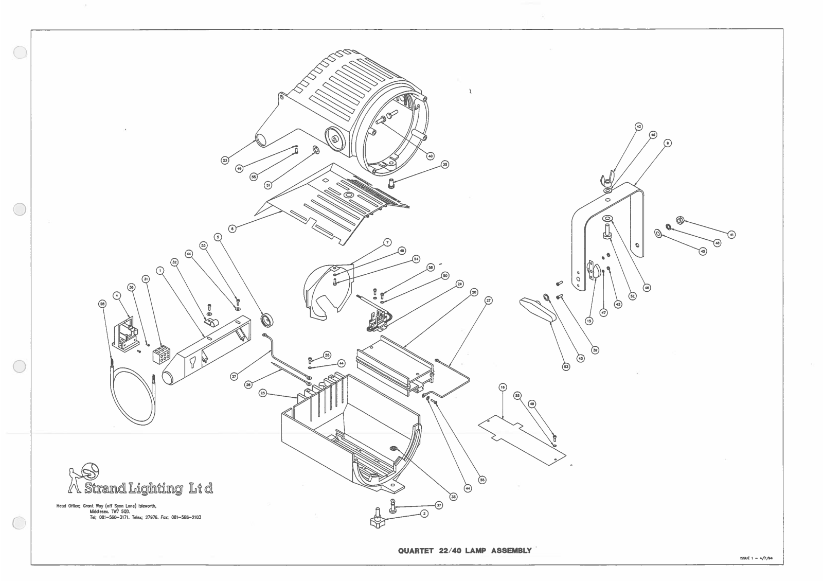Strand Quartet 2240 Lamp Assembly Exploded Diagram - ManualMachine.com