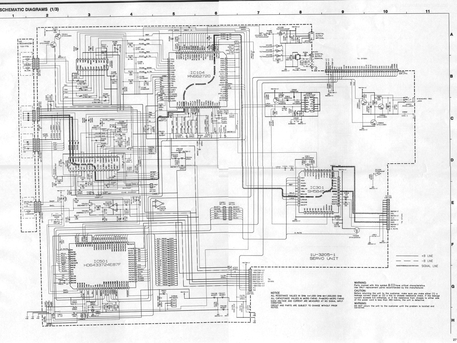 Denon DCD 1450A Service Bulletin