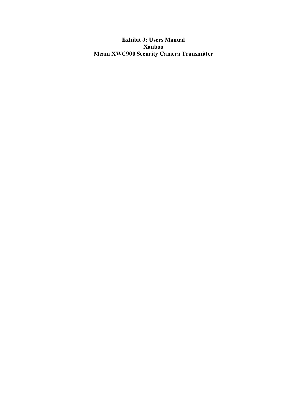 Xanboo XWC900 User Manual - ManualMachine.com