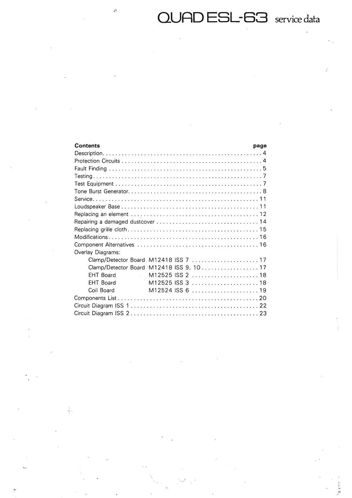 Quad ESL-63 Service Manual