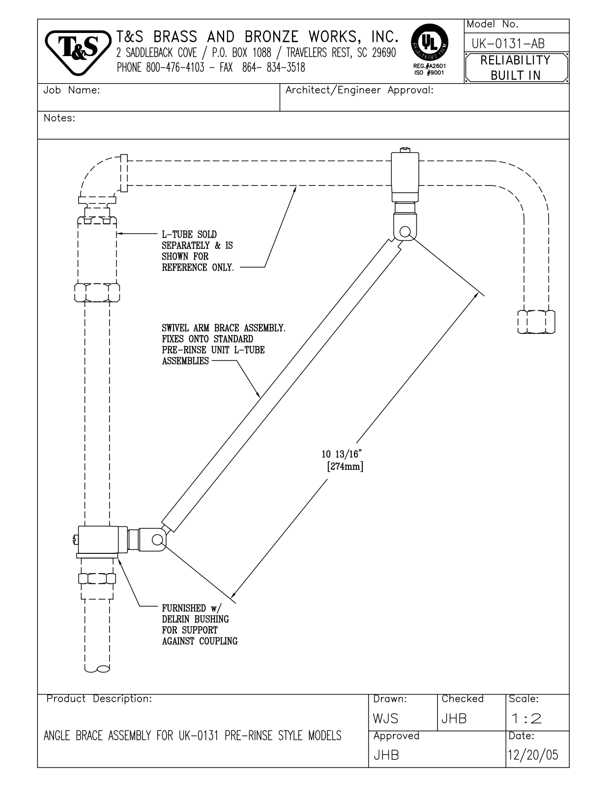 T&S Brass UK-0131-AB User Manual