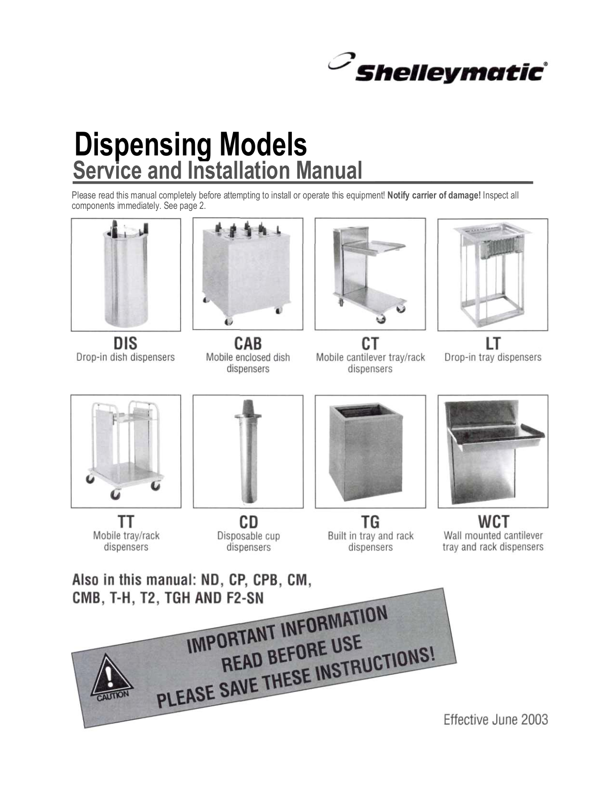 Delfield DIS, CAB, CT, LT, TT General Manual