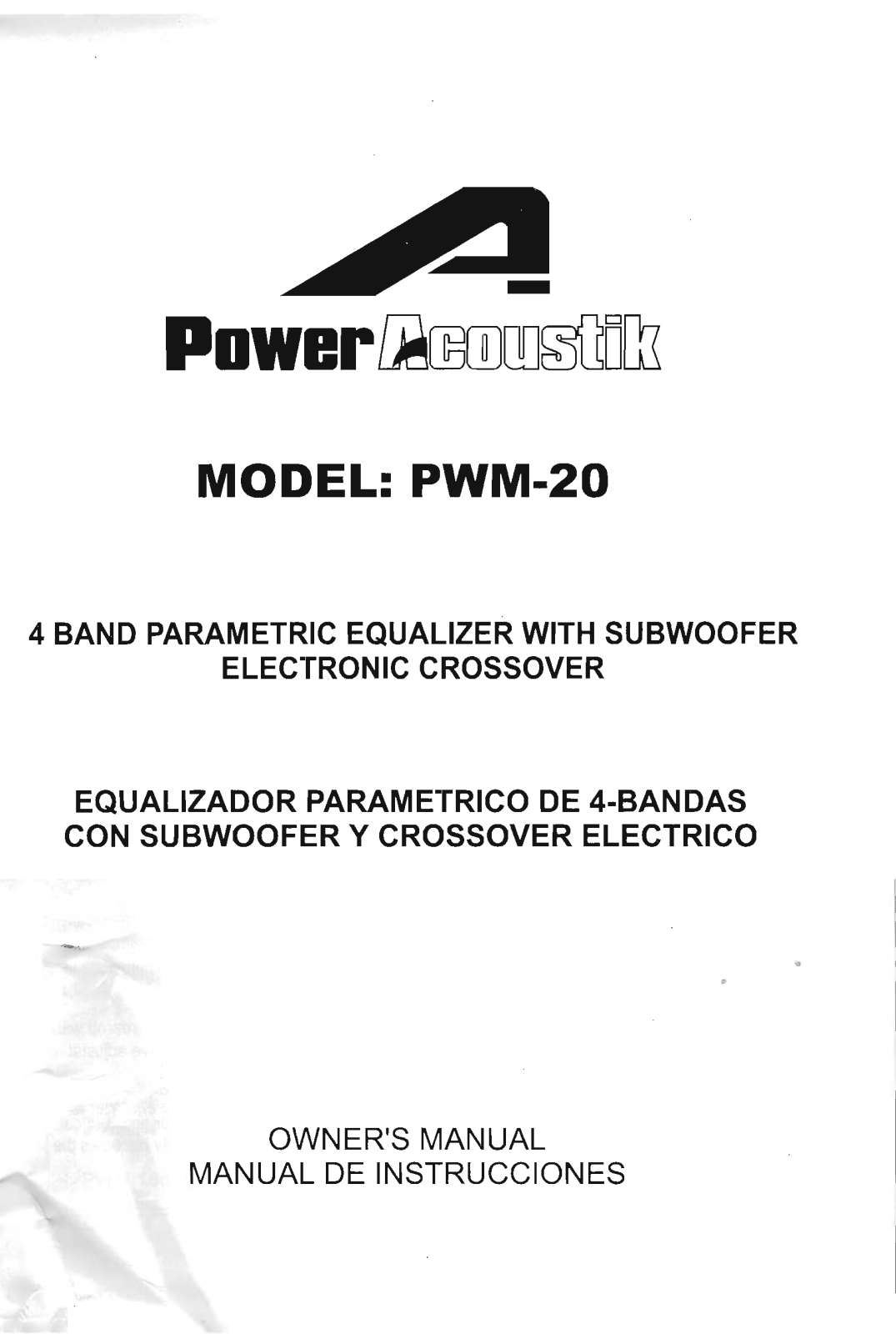 Power Acoustik PWM-20 User Manual