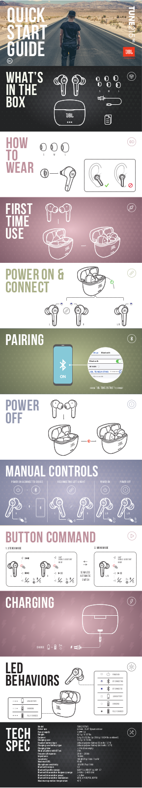 JBL T215TWS operation manual