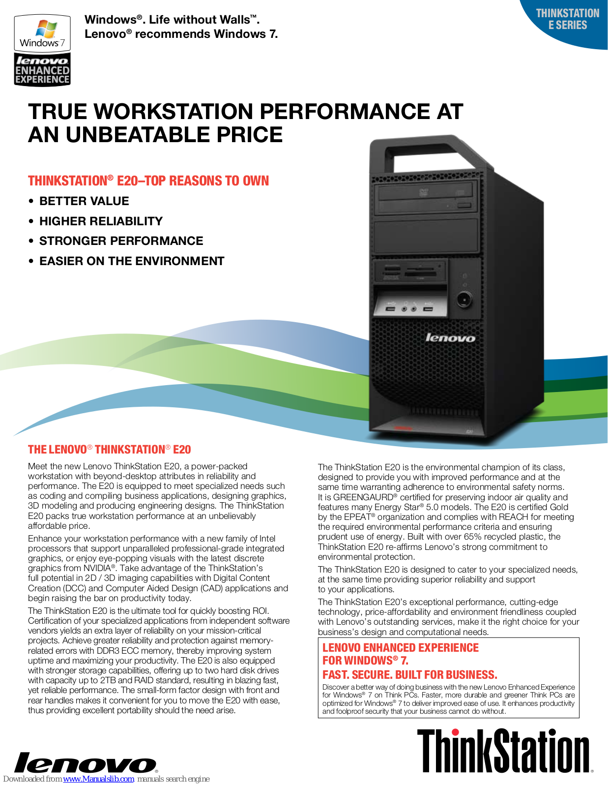 Lenovo 422082U, ThinkStation E20 User Manual