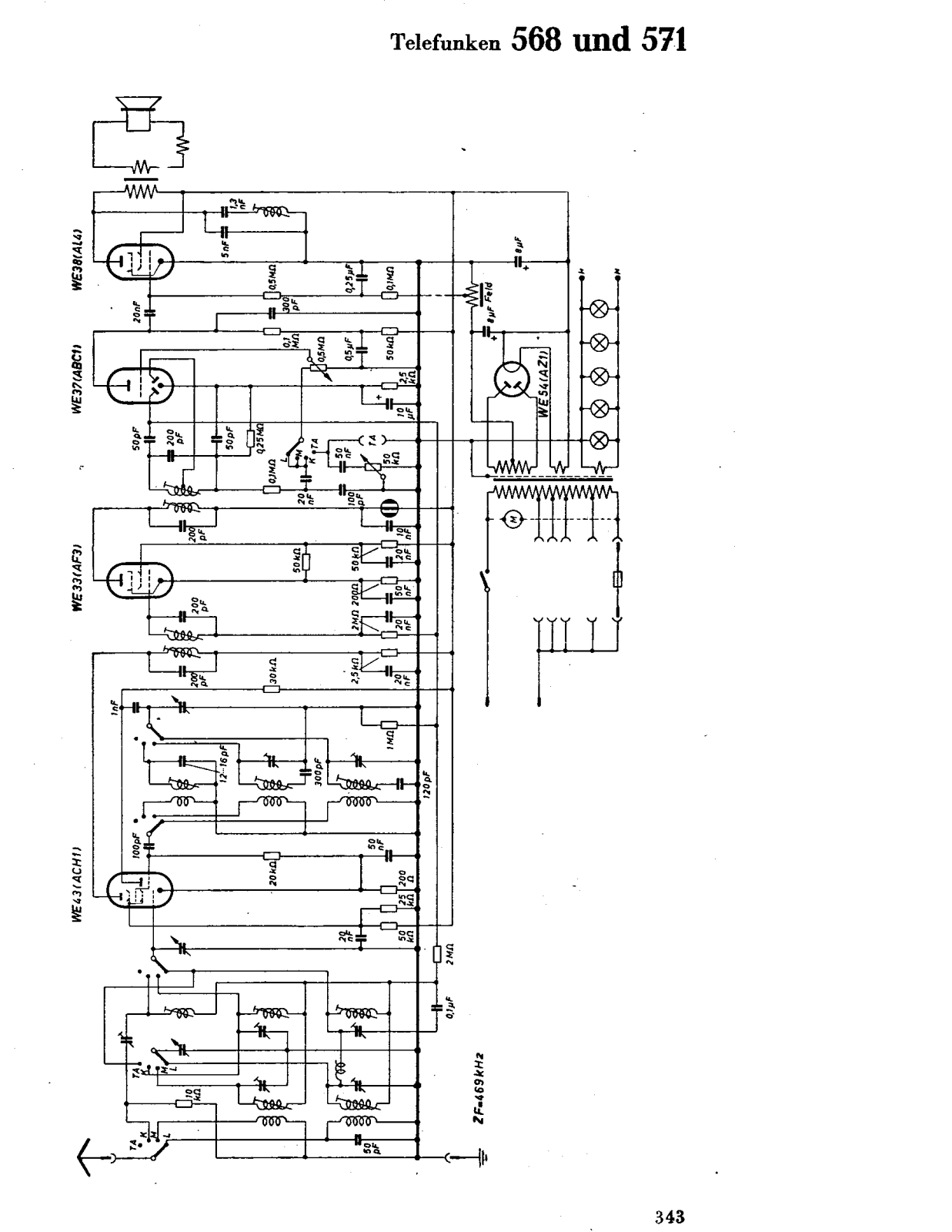 Telefunken 568, 571 Cirquit Diagram