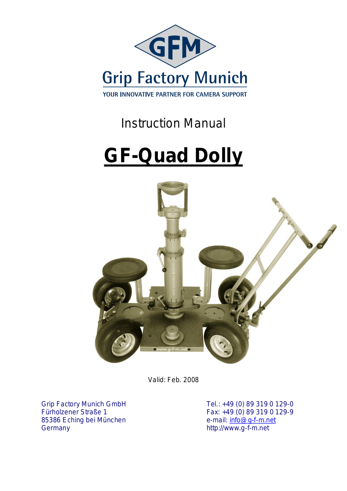 Grip Factory Munich GF-Quad Dolly User Manual