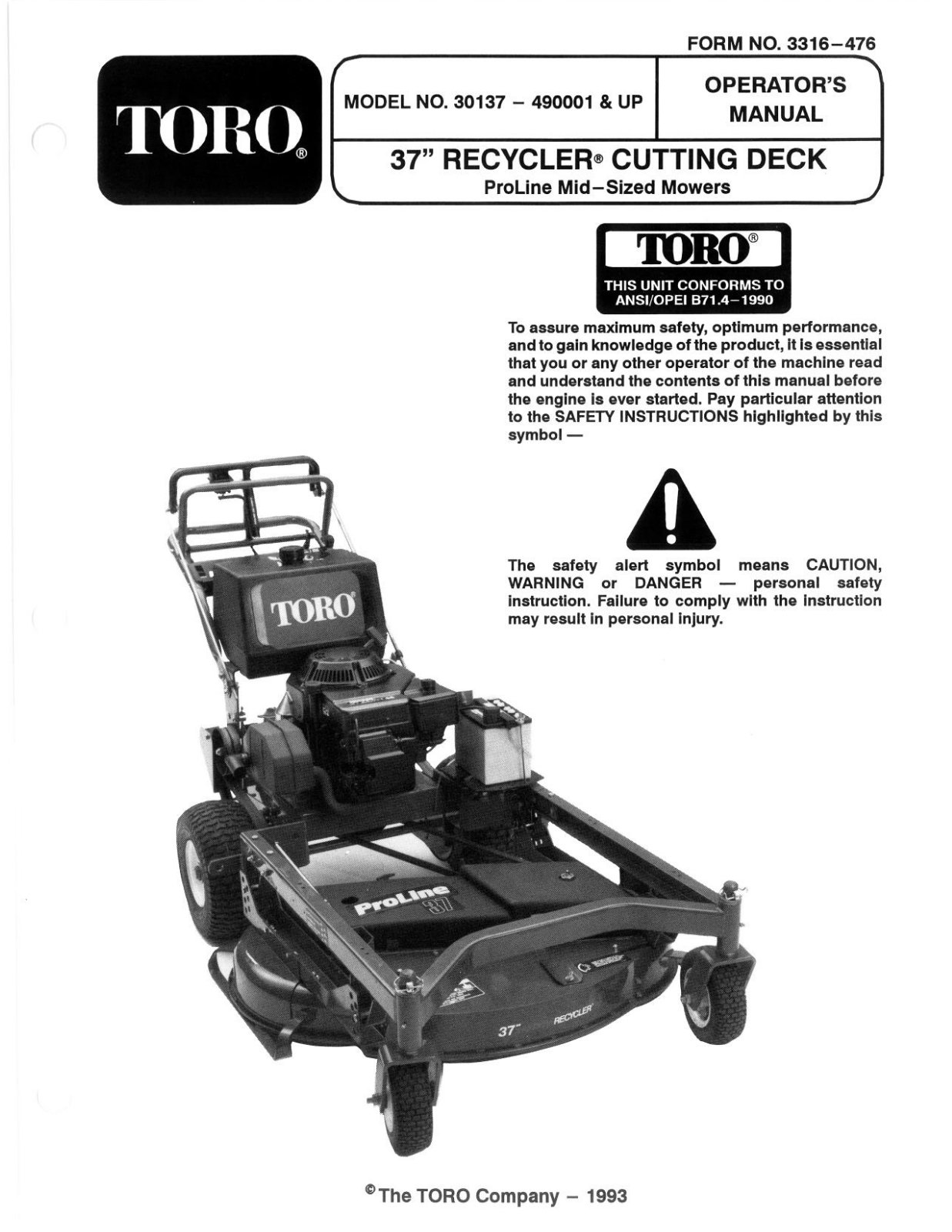 Toro 30137 Operator's Manual