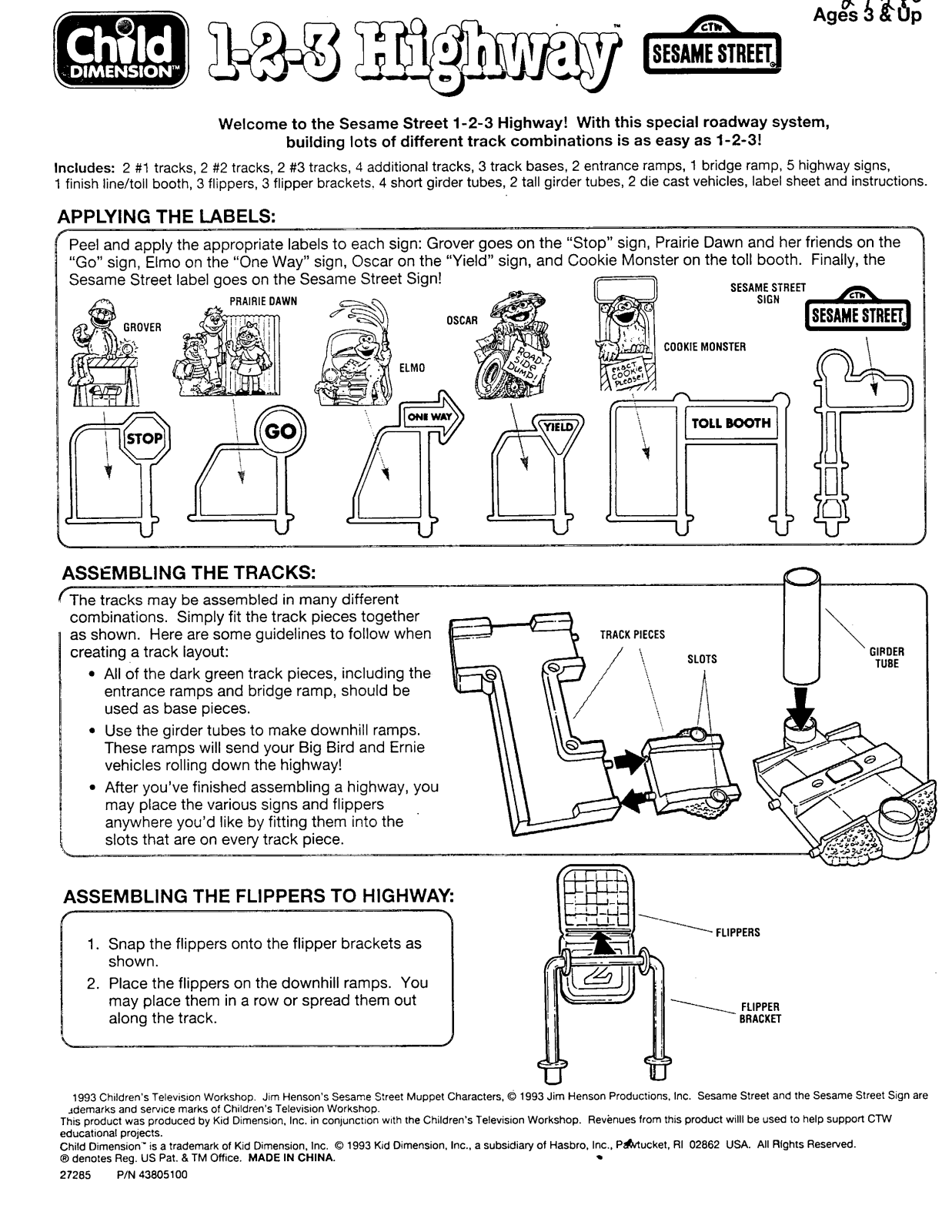 HASBRO Sesame Street 1-2-3 Highway User Manual
