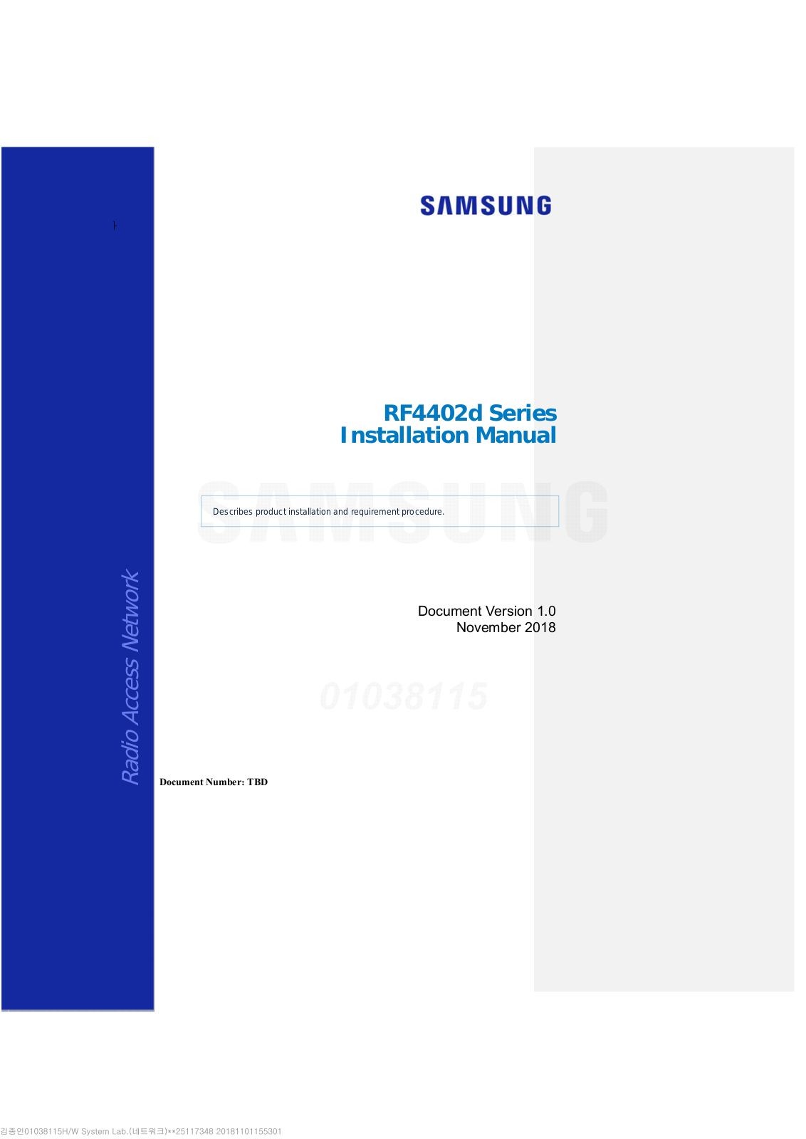 Samsung RF4402D D1A User Manual