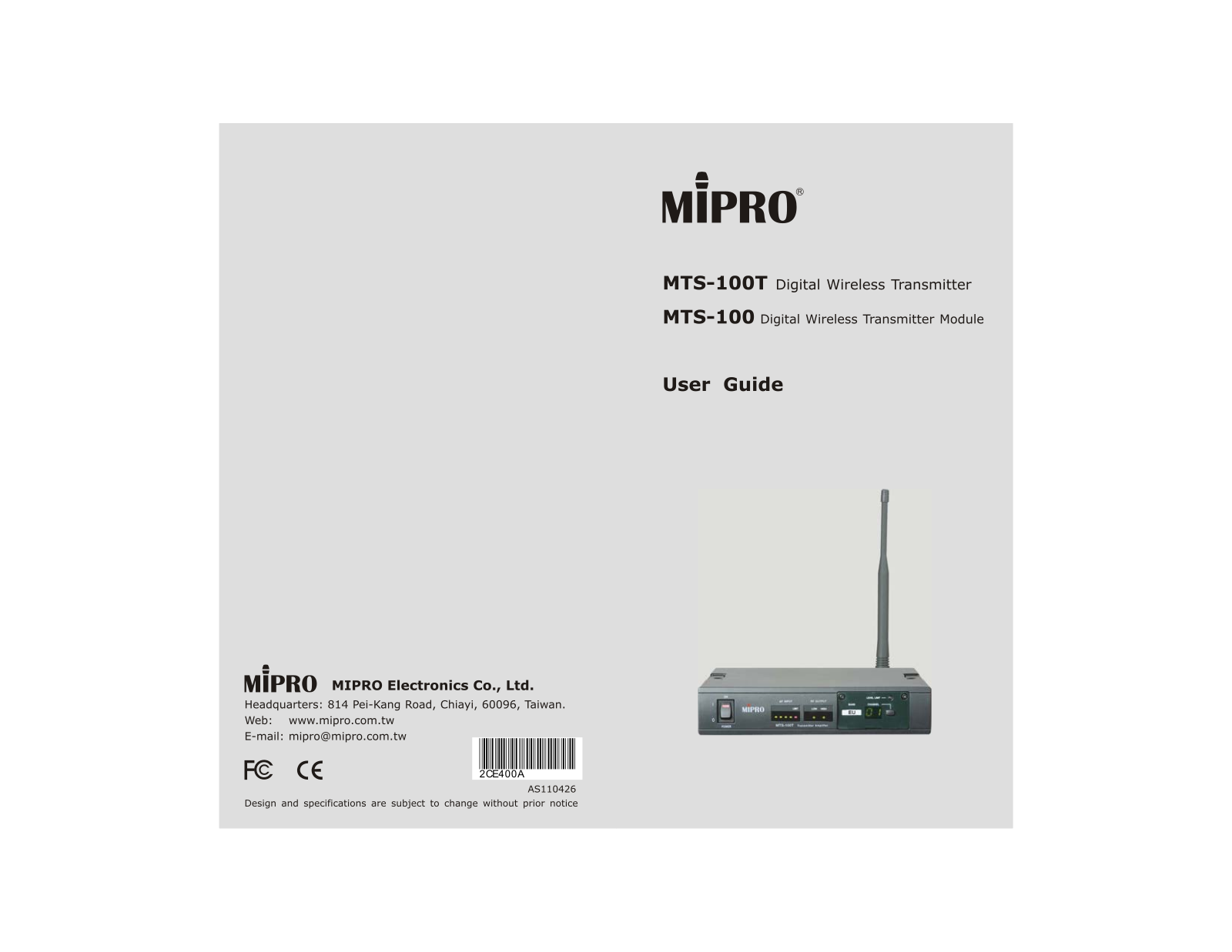 Mipro Electronics Co MTS100N100T Users manual