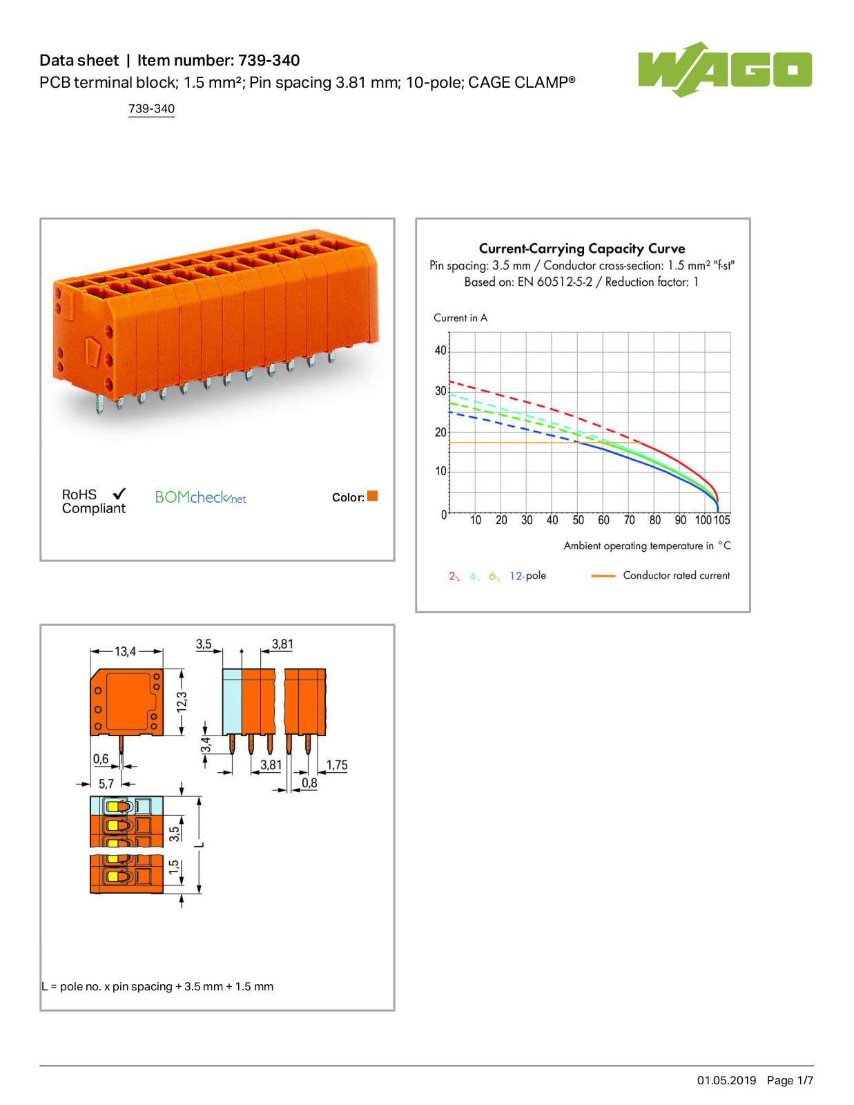 Wago 739-340 Data Sheet