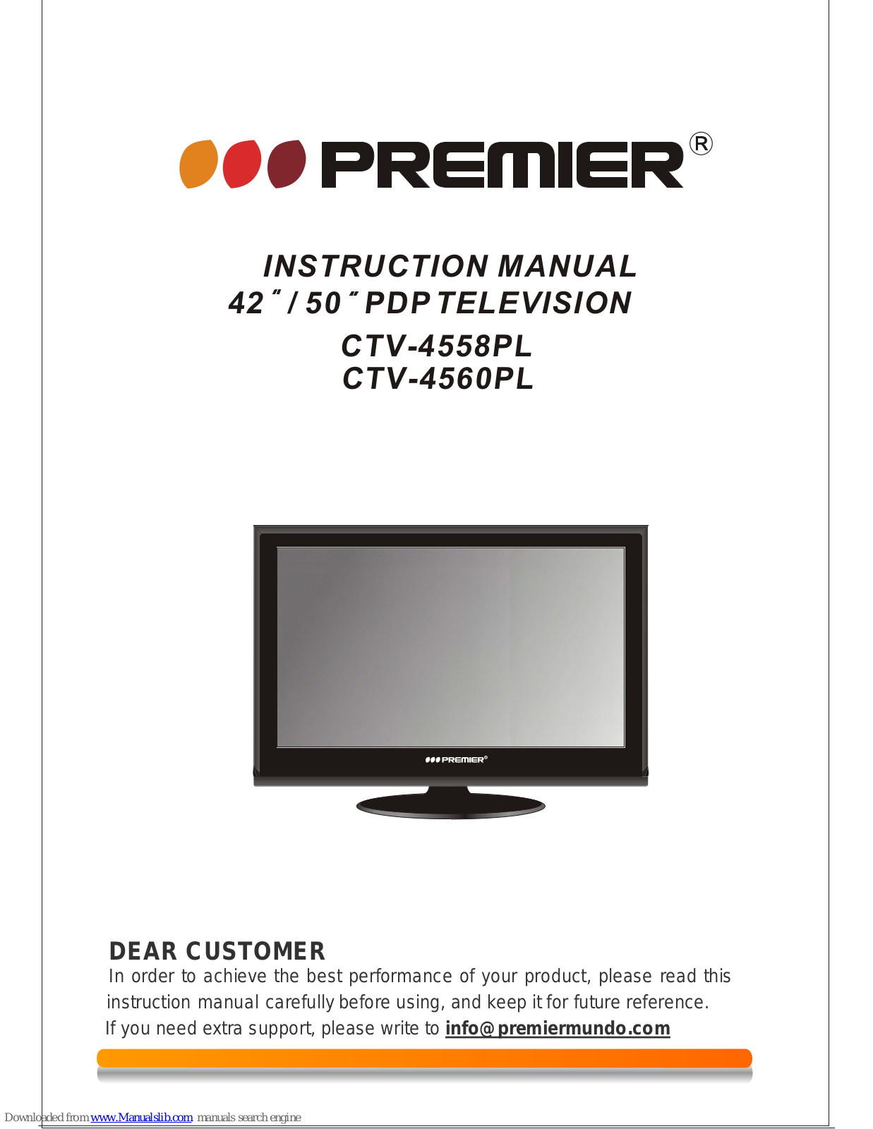 Premier CTV-4558PL, CTV-4560PL Instruction Manual - ManualMachine.com