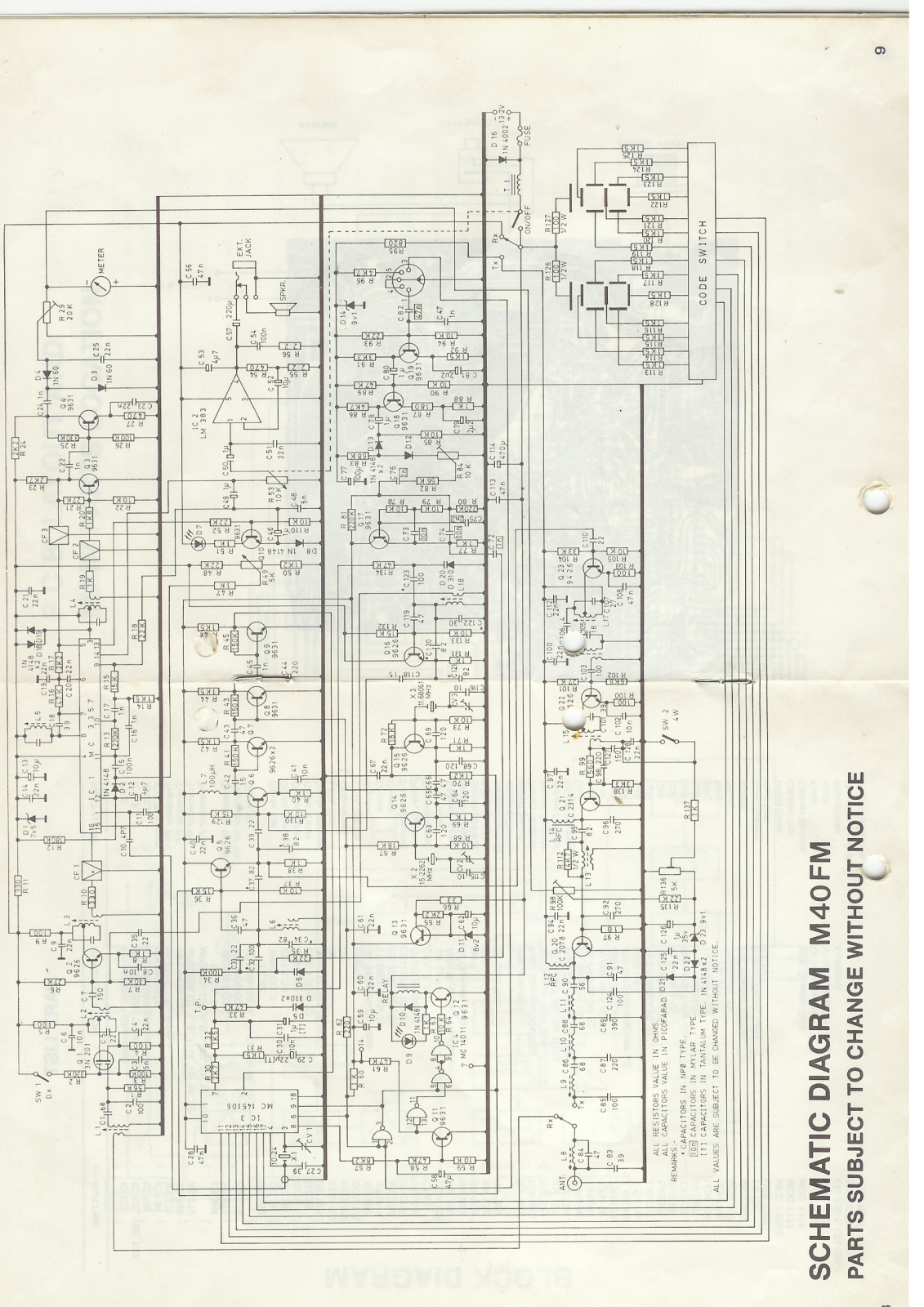 DNT M40, M40-1 Schematic