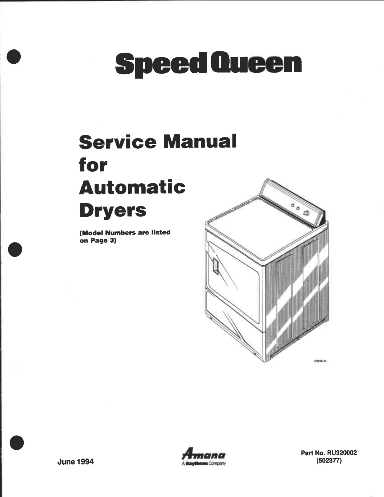 Speed Queen AEM697 Parts Diagram