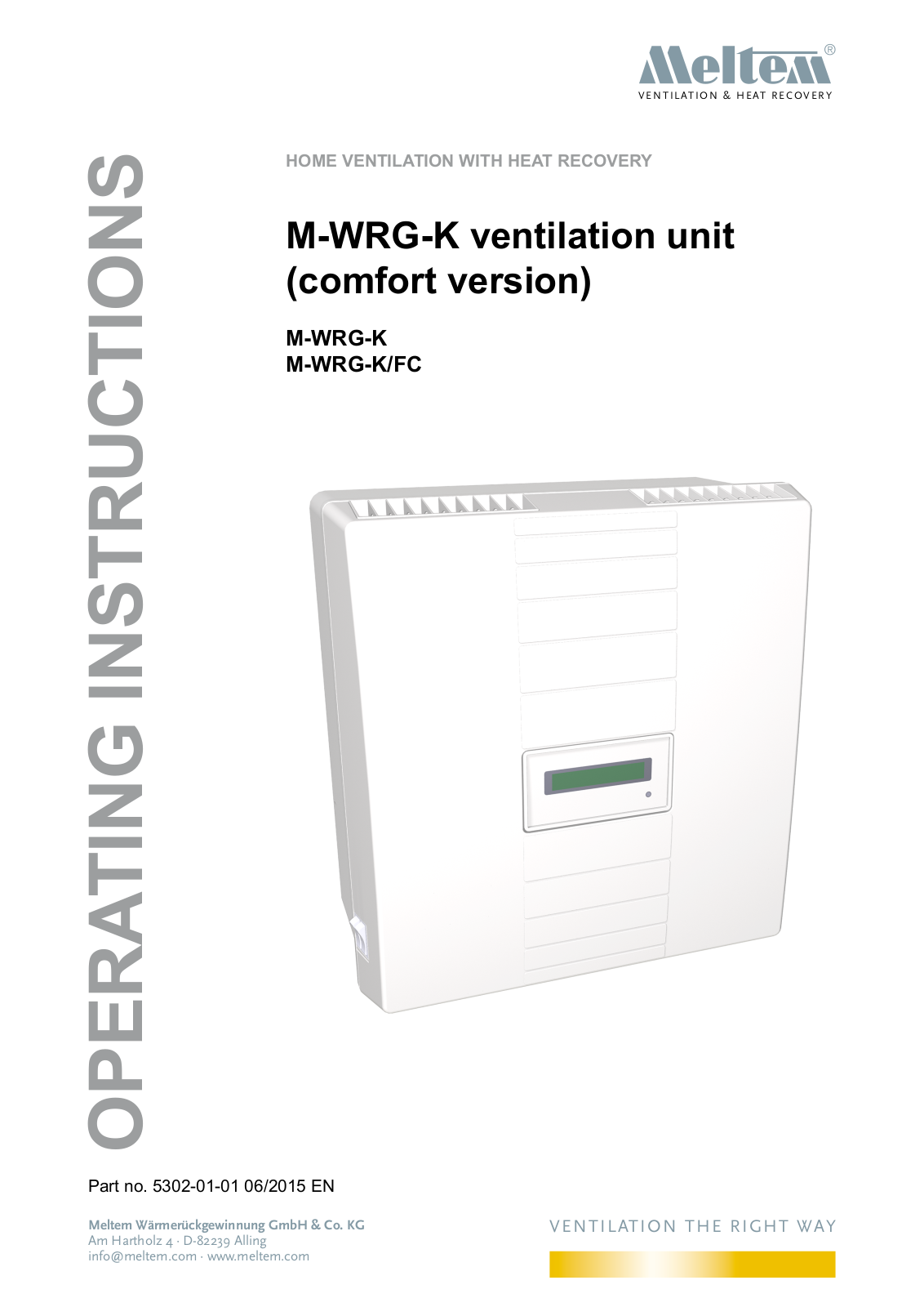 Meltem M-WRG-K, M-WRG-K/FC, M-WRG-S Operating Instruction - ManualMachine.com