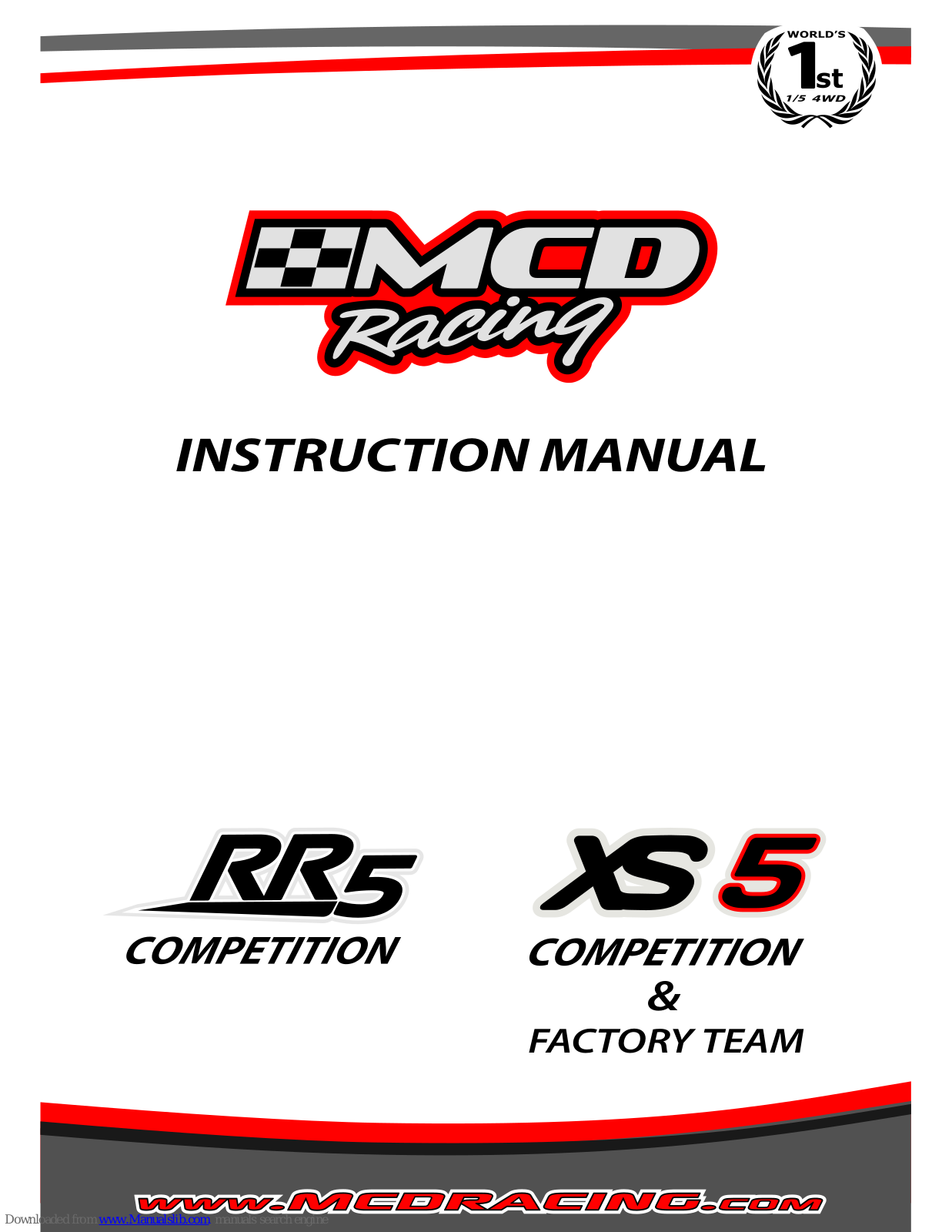 MCD Racing RR5 Competition, XS5 Competition, XS5 Factory Team Instruction Manual