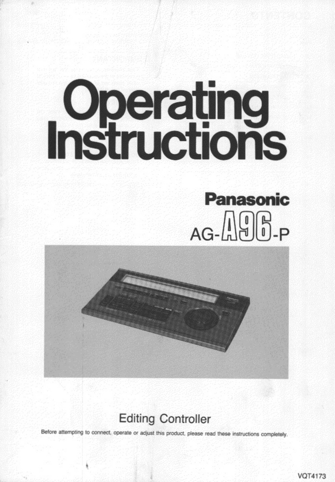 Panasonic AG-A96P User Manual