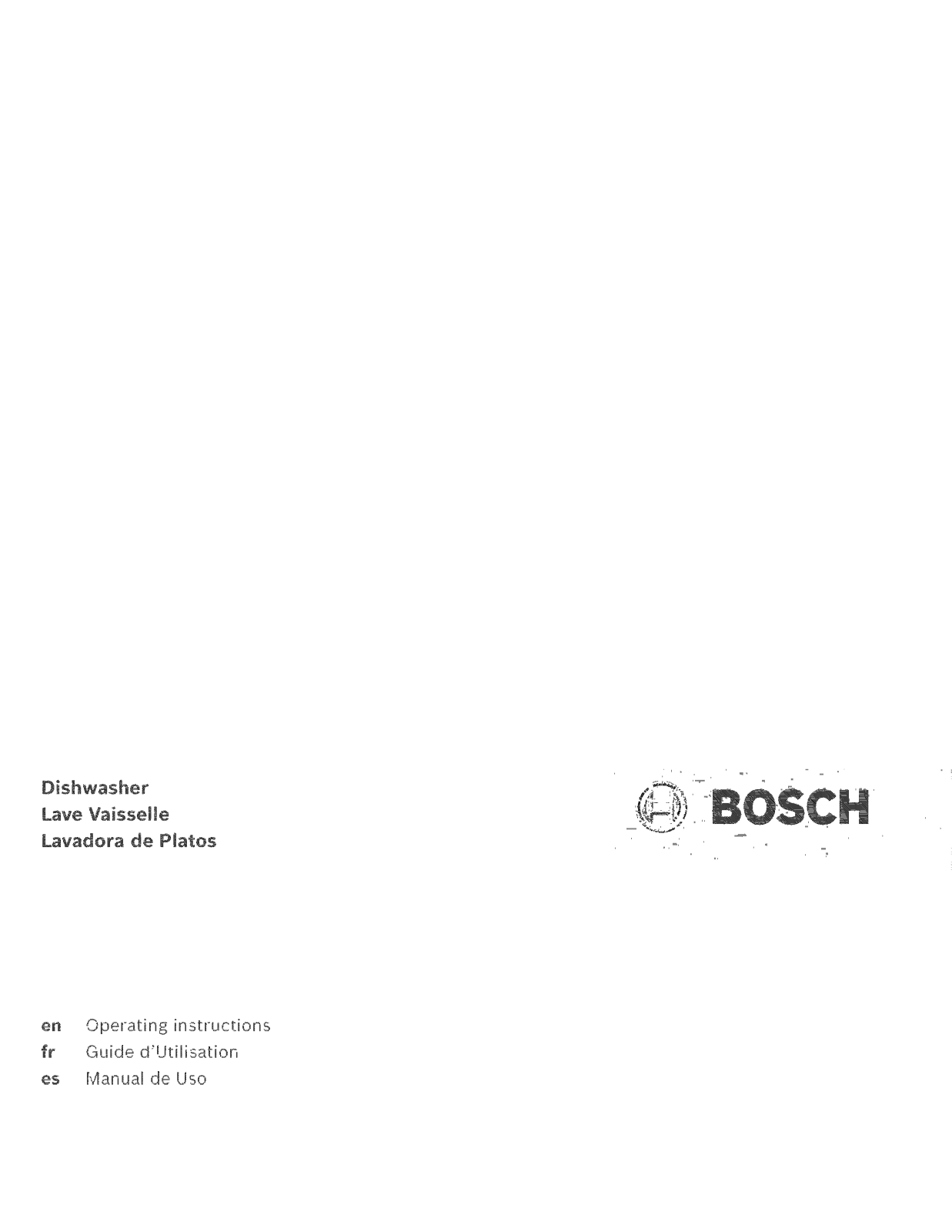 Bosch SGE63E06UC/55, SGE63E06UC/52, SGE63E06UC/51, SGE63E06UC/48, SGE63E06UC/44 Owner’s Manual