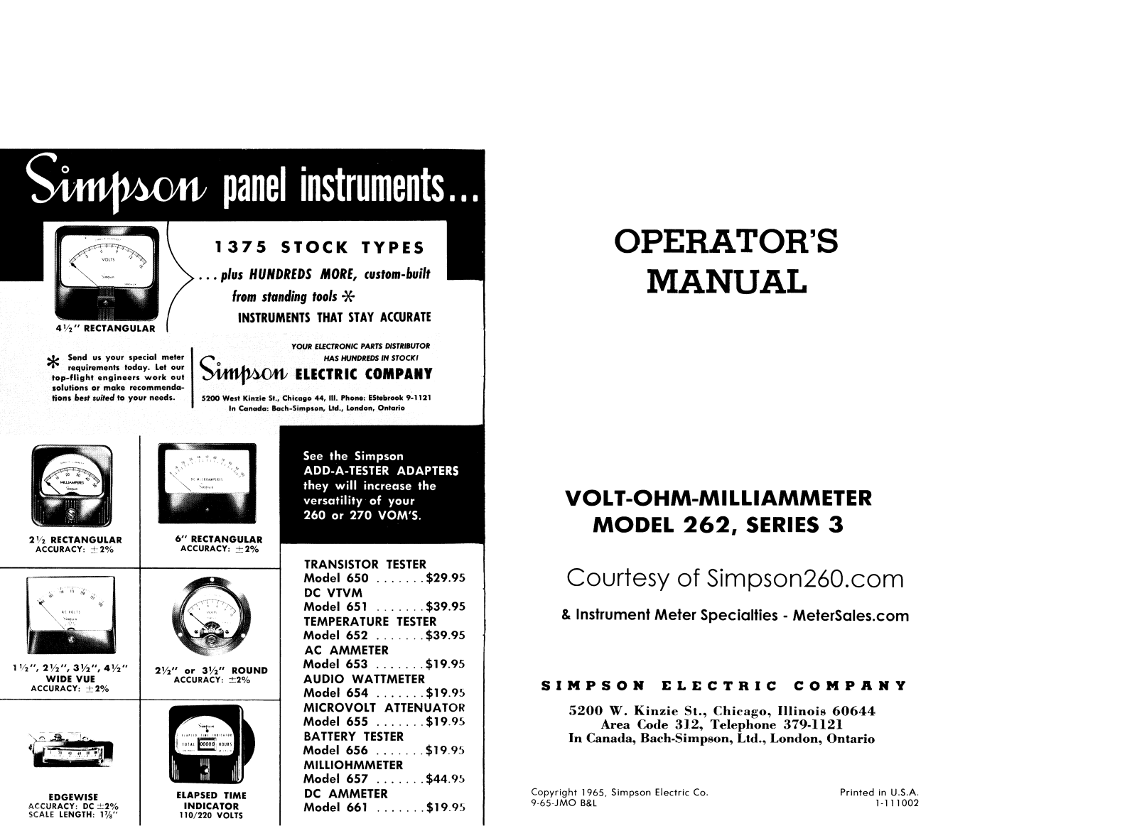 simpson 262-3 Schematic