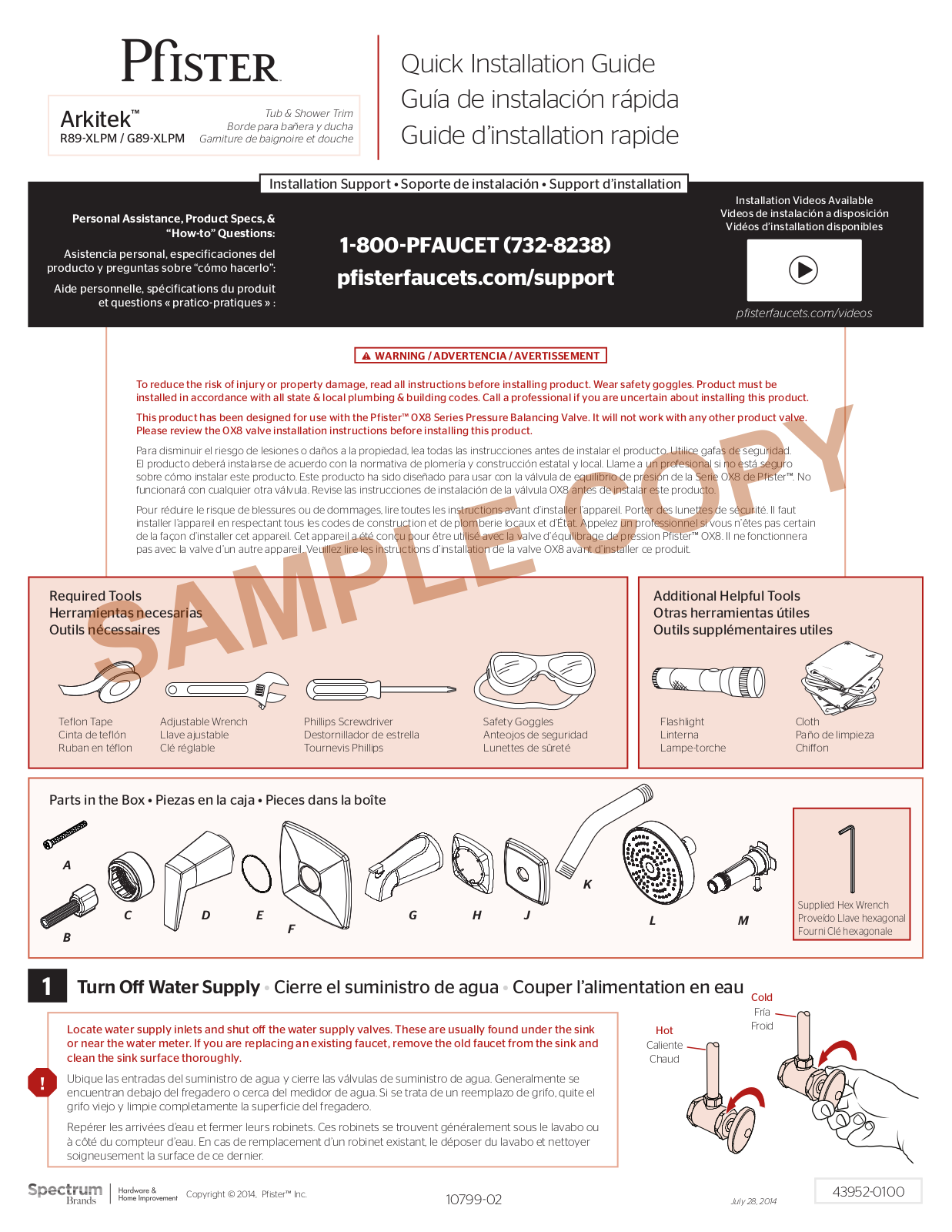 Pfister PPR3073 Installation - ManualMachine.com
