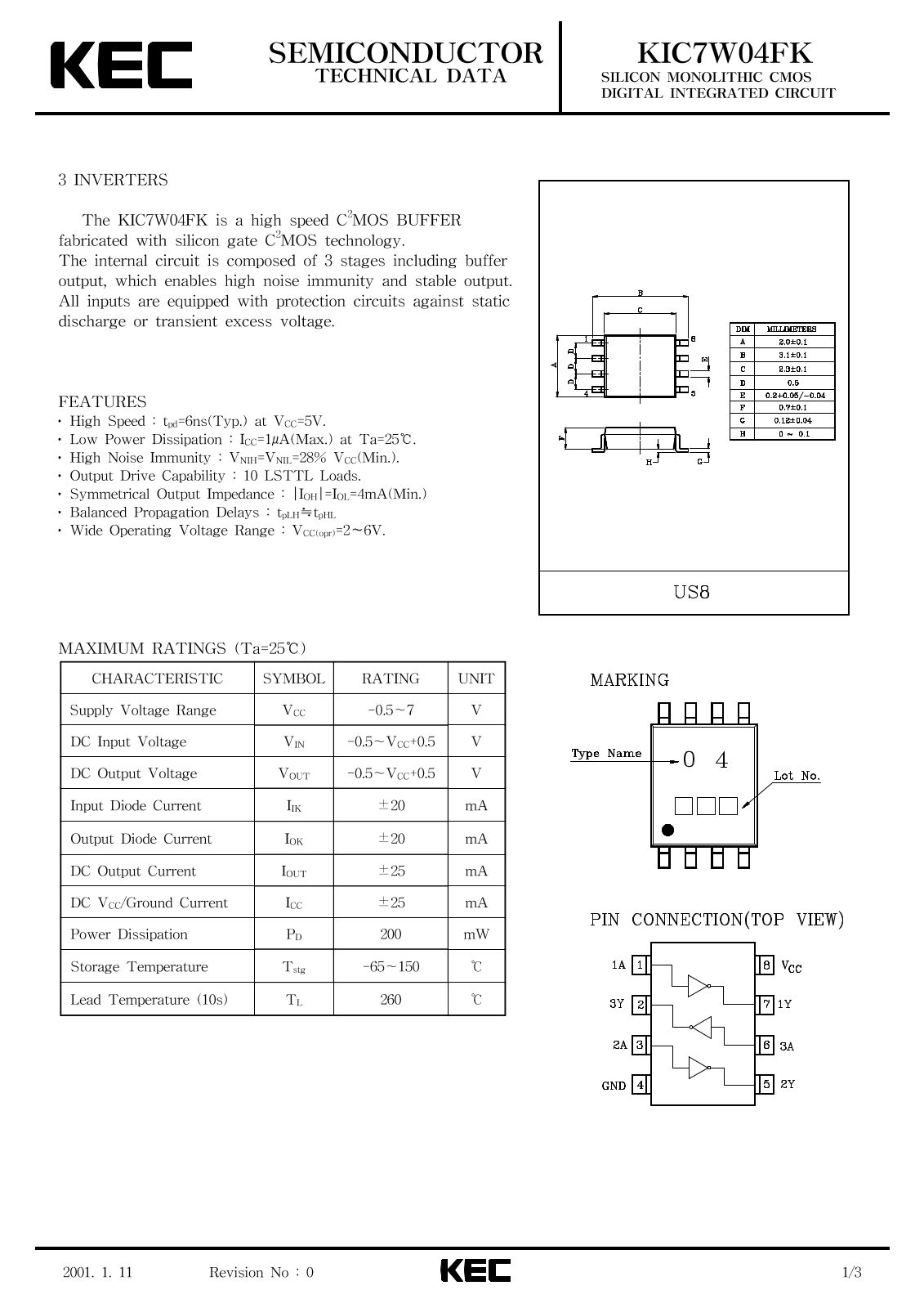 KEC KIC7W04FK Datasheet