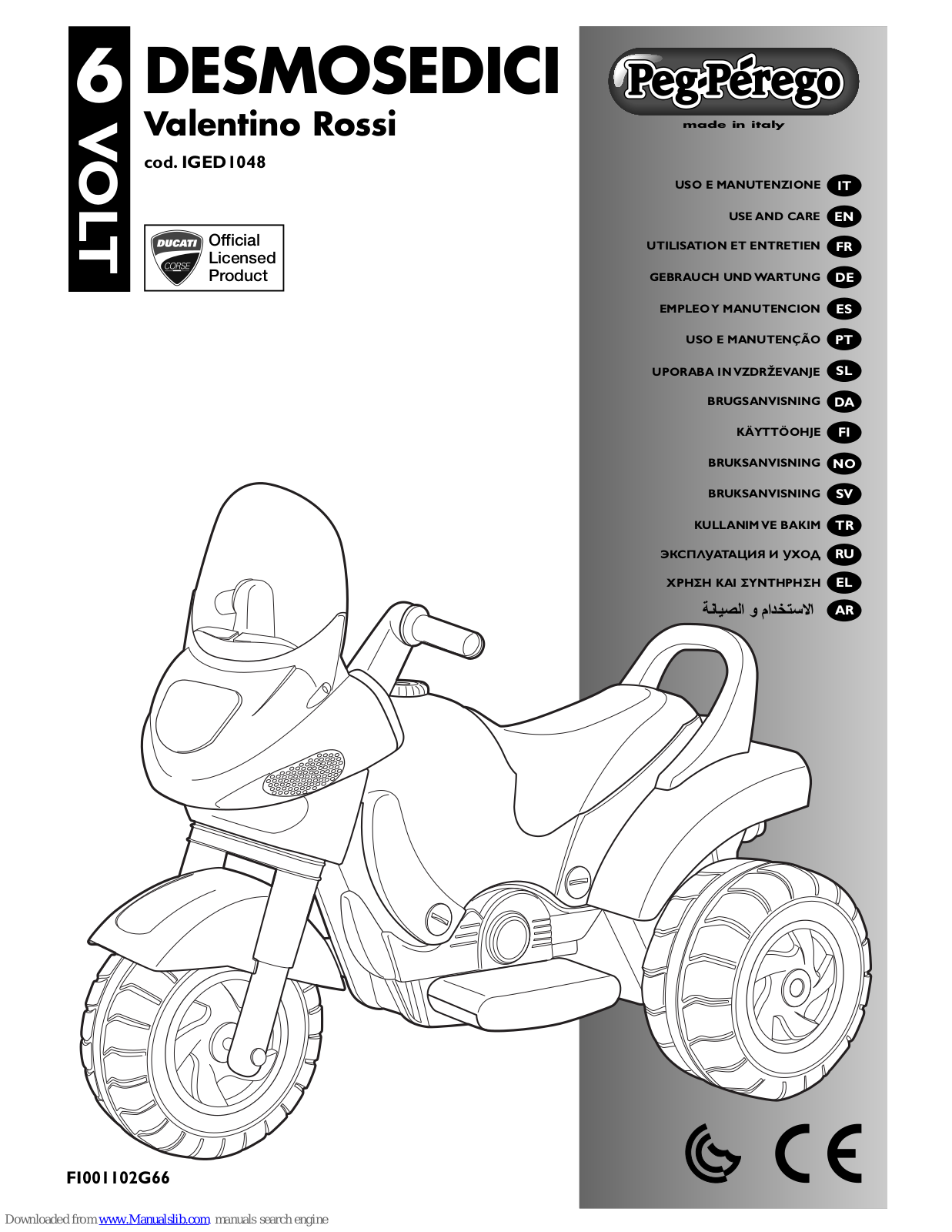 Peg-Perego DESMOSEDICI IGED1048, IGED1047 Use And Care Manual