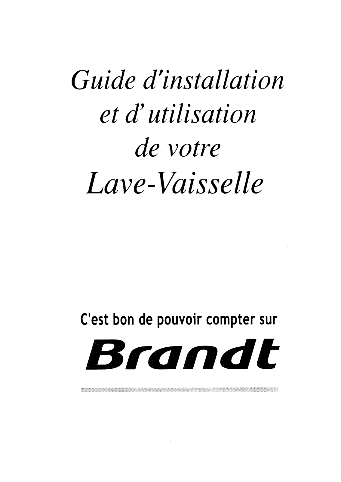 BRANDT P3694D, P3693D, P3614D User Manual