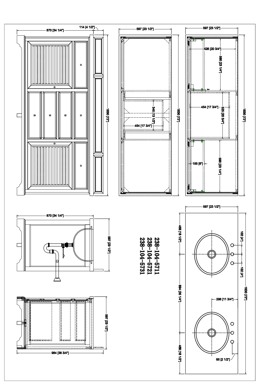 James Martin 238104V72CWH4GLB, 23810457112DSC Specifications