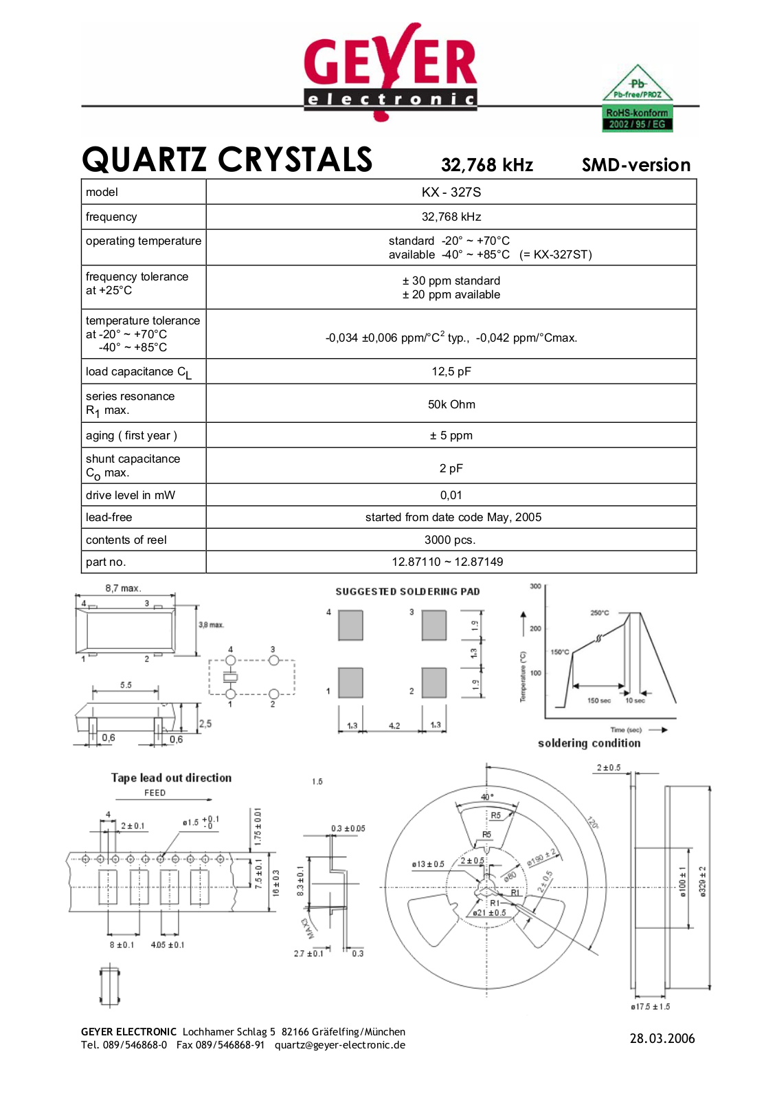 Datasheet KX-327S Datasheet (Rainbow Electronics) - ManualMachine.com