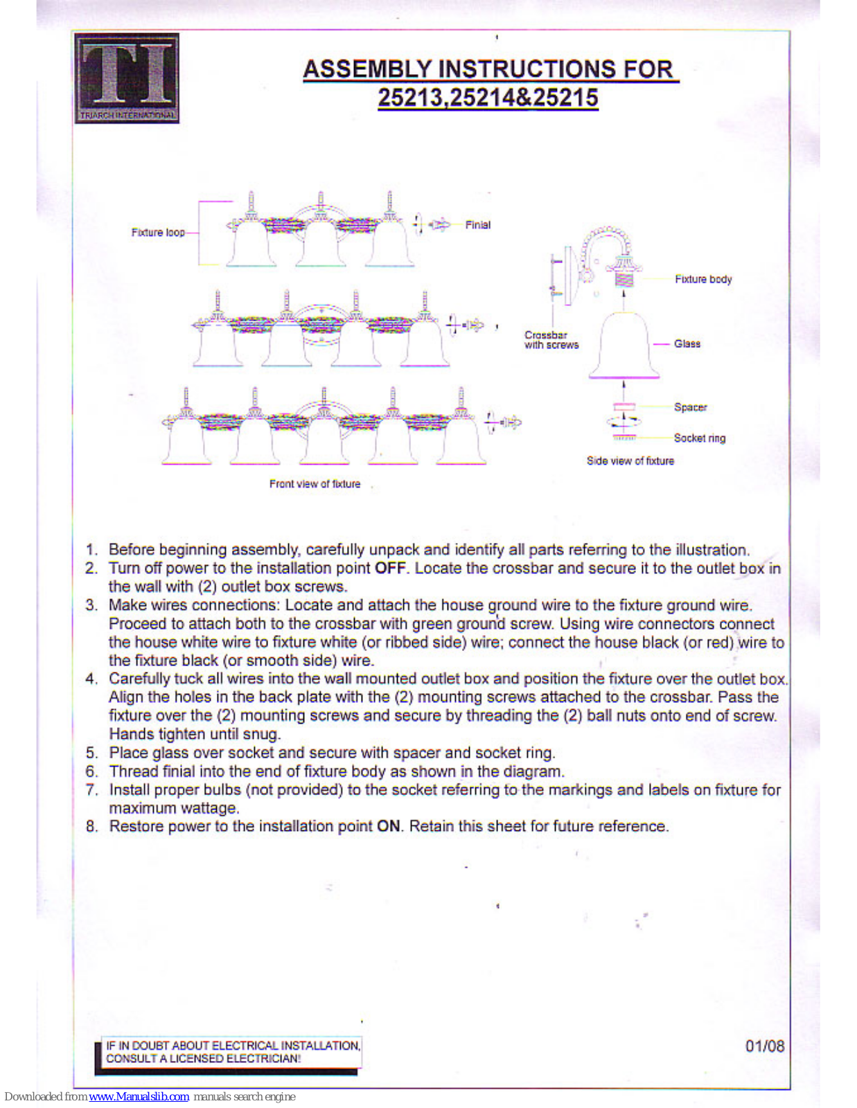 TI 25213, 25214, 25215 Assembly Instructions Manual