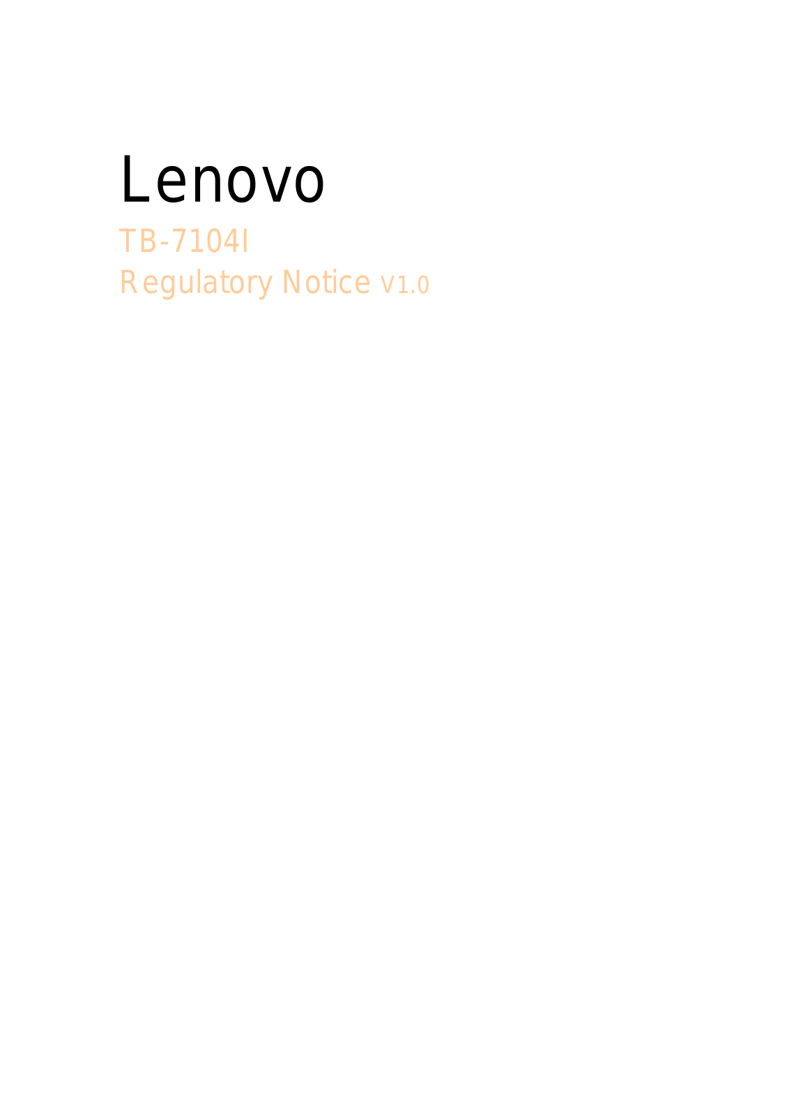 Lenovo TB7104I Users Manual