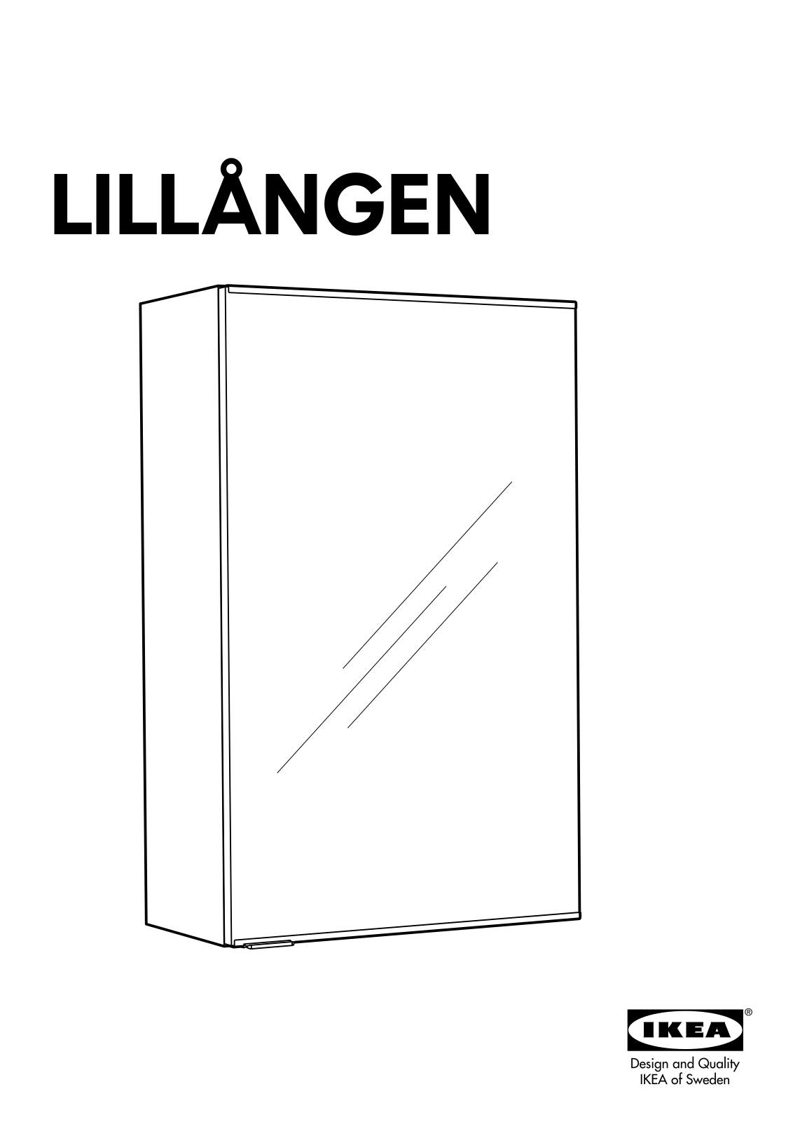 IKEA LILLAGEN MIRROR CABINET 15X8X25 Assembly Instruction