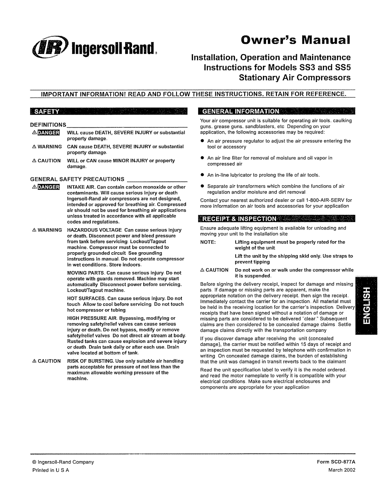 Ingersoll-Rand SS3, SS5, SS5N5, SS5L5 User Manual - ManualMachine.com