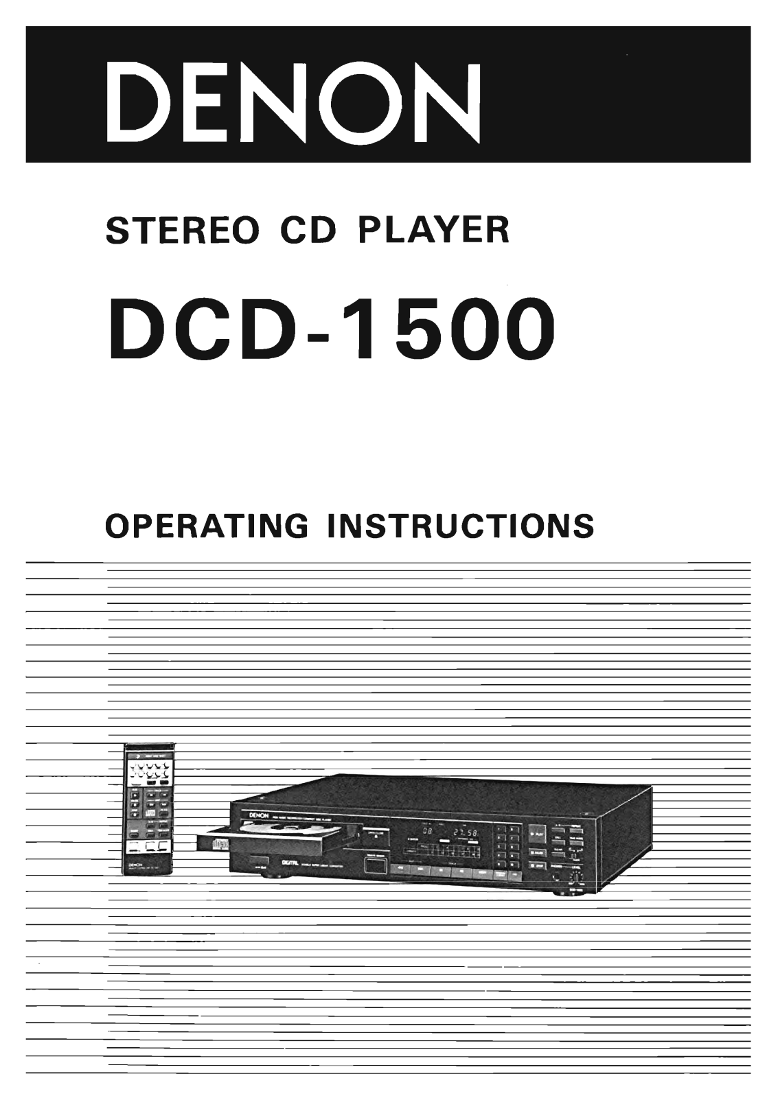 Denon DCD-1500 Owners Manual