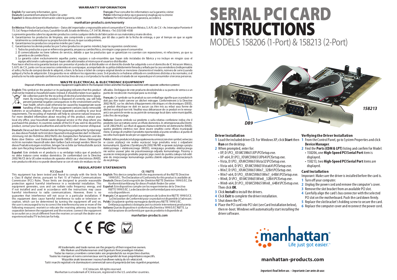 Manhattan 158206 Quick Install