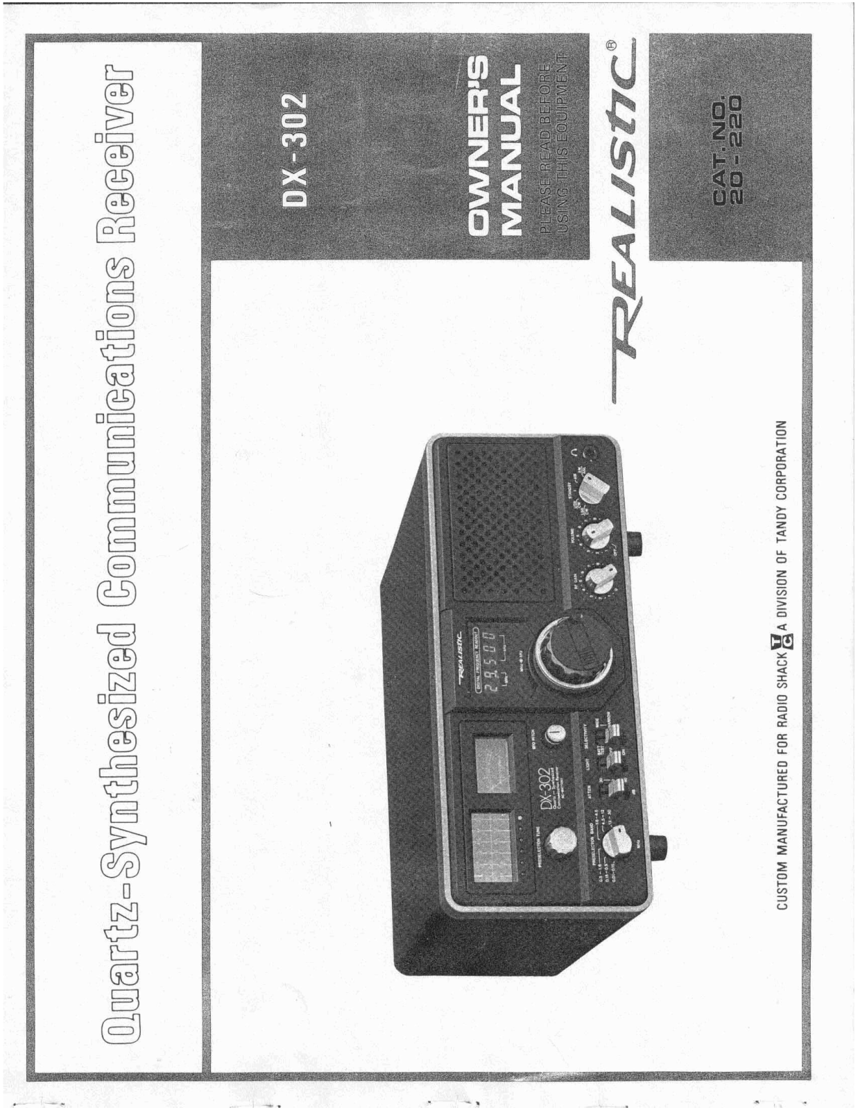 Realistic   RadioShack DX-302 Owners Manual